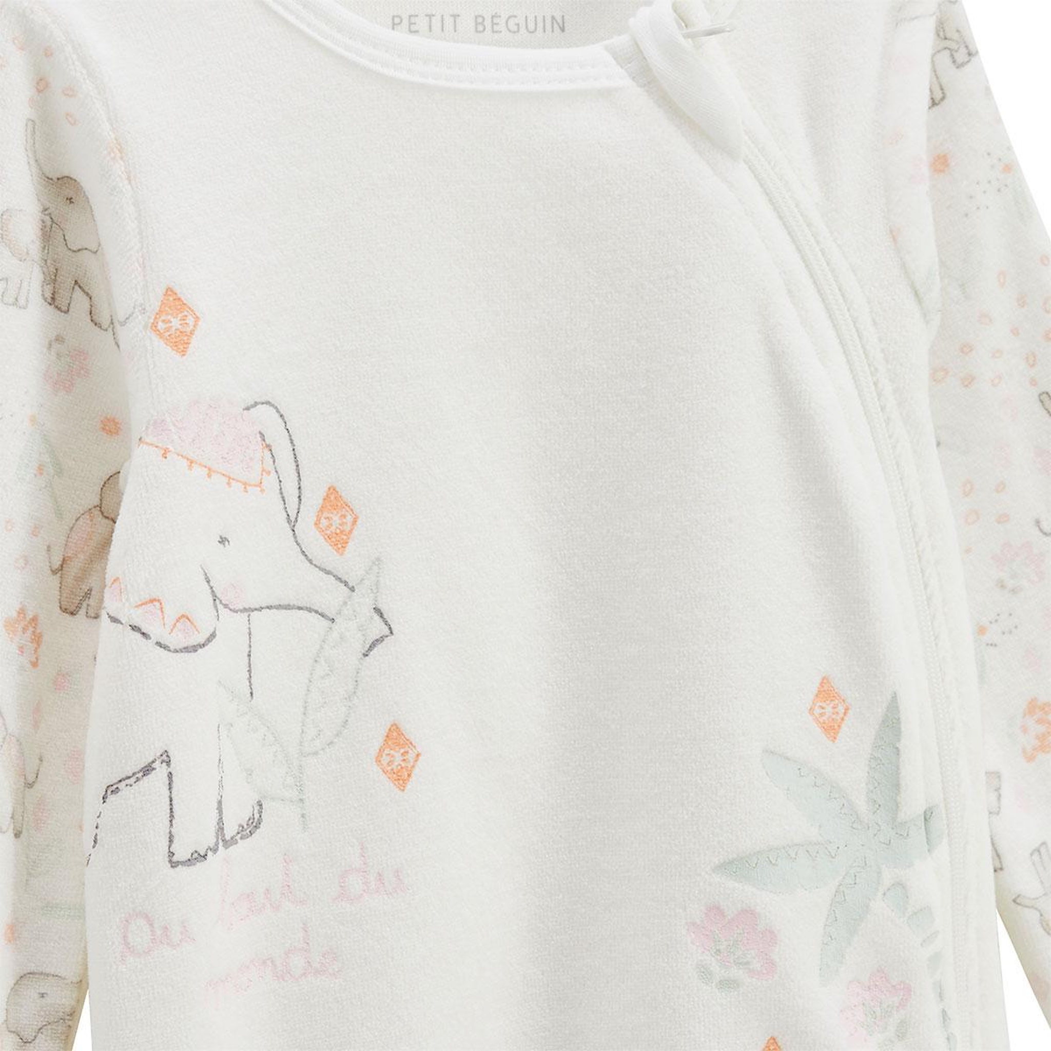 Voir la diapositive 3 : Petit Béguin Pyjama bébé en velours ouverture zippée badian