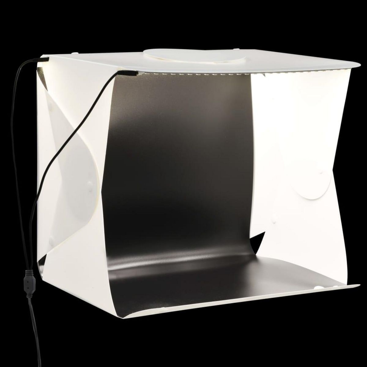 VIDAXL Boîte a lumiere studio LED pliable 40x34x37 cm Plastique Blanc