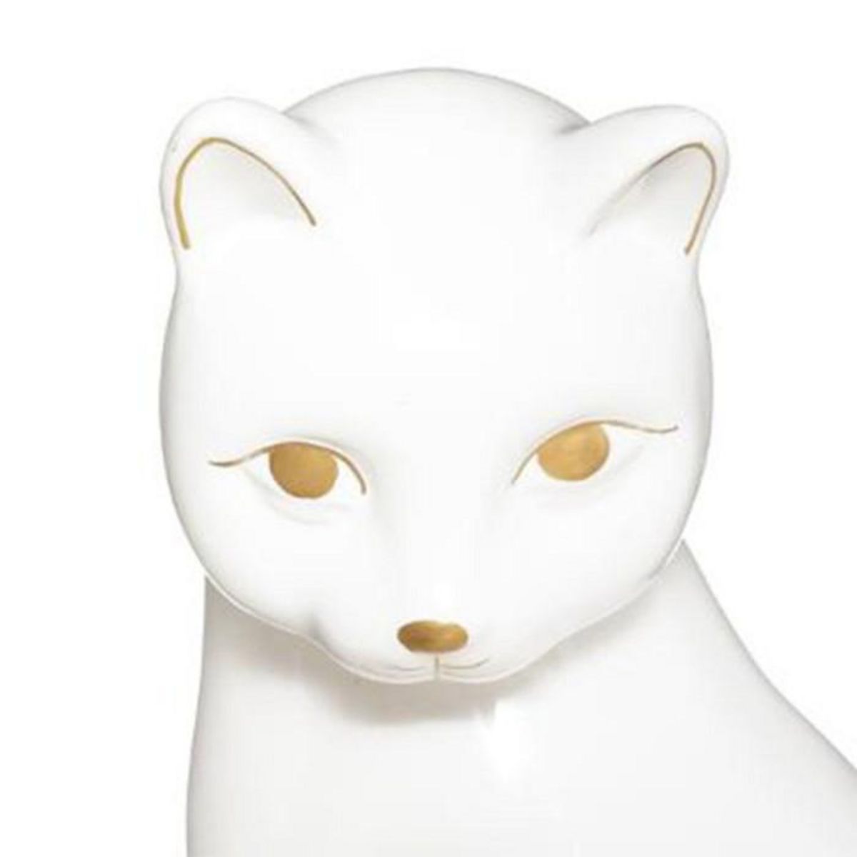 Paris Prix Statuette Déco en Céramique  Chat  26cm Blanc