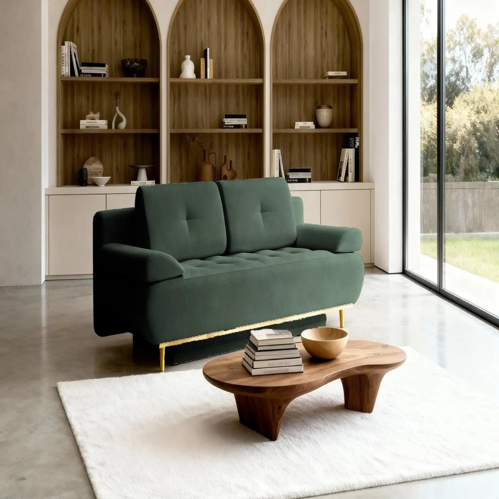 Voir la diapositive 5 : CASANOVA PARIS Amaro - canapé droit convertible tissu velours 2 places