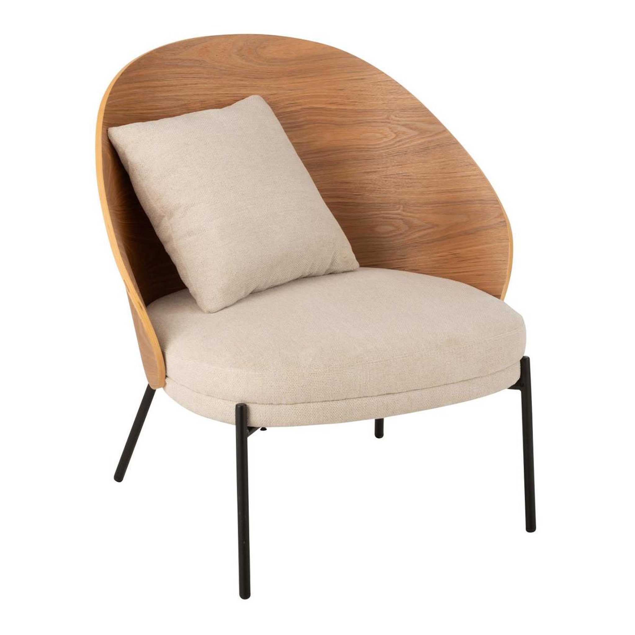 J-LINE Fauteuil lounge design  lone  81cm naturel & beige