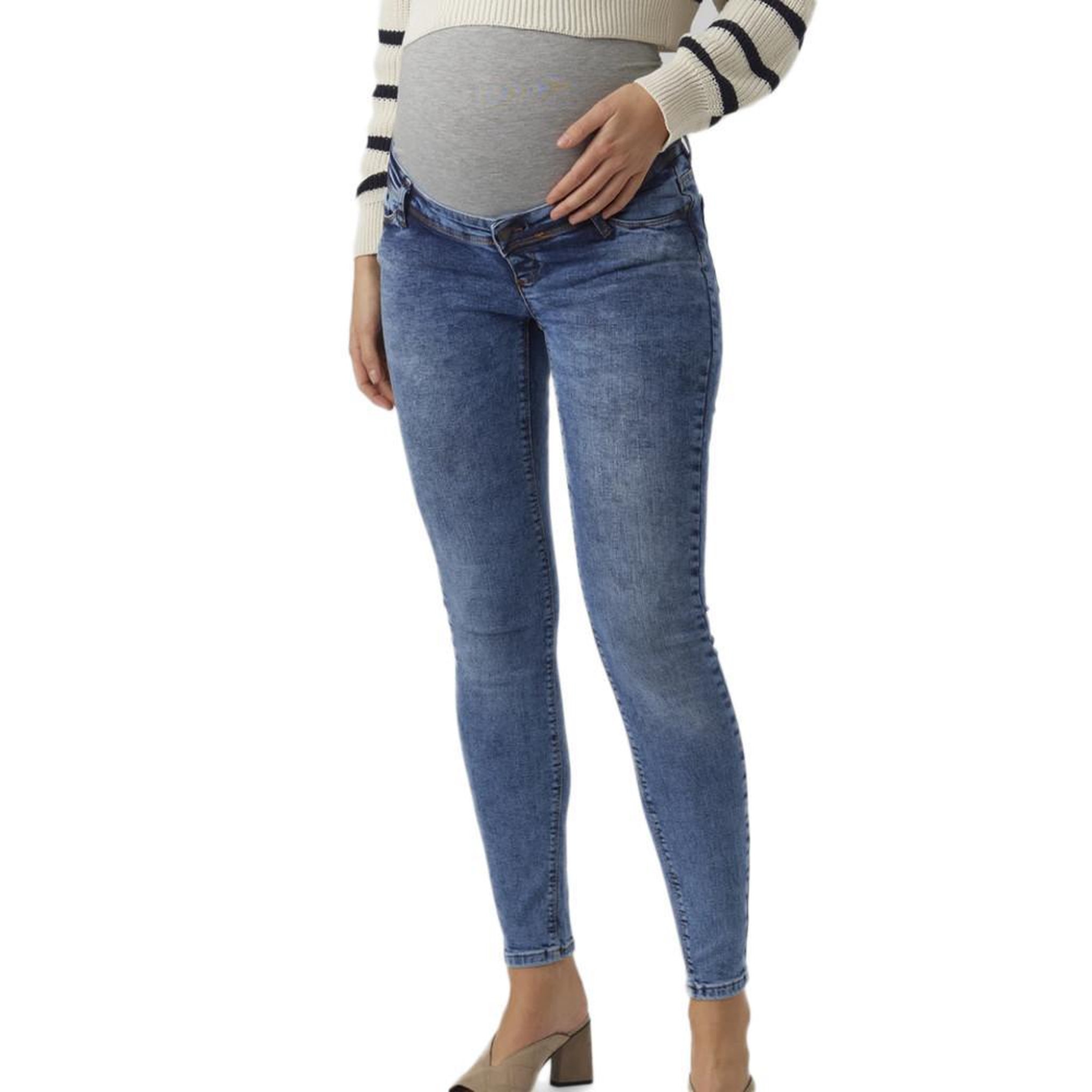 MAMALICIOUS Jean Slim Bleu Femme Mamalicious Roma. Coloris disponibles : Bleu