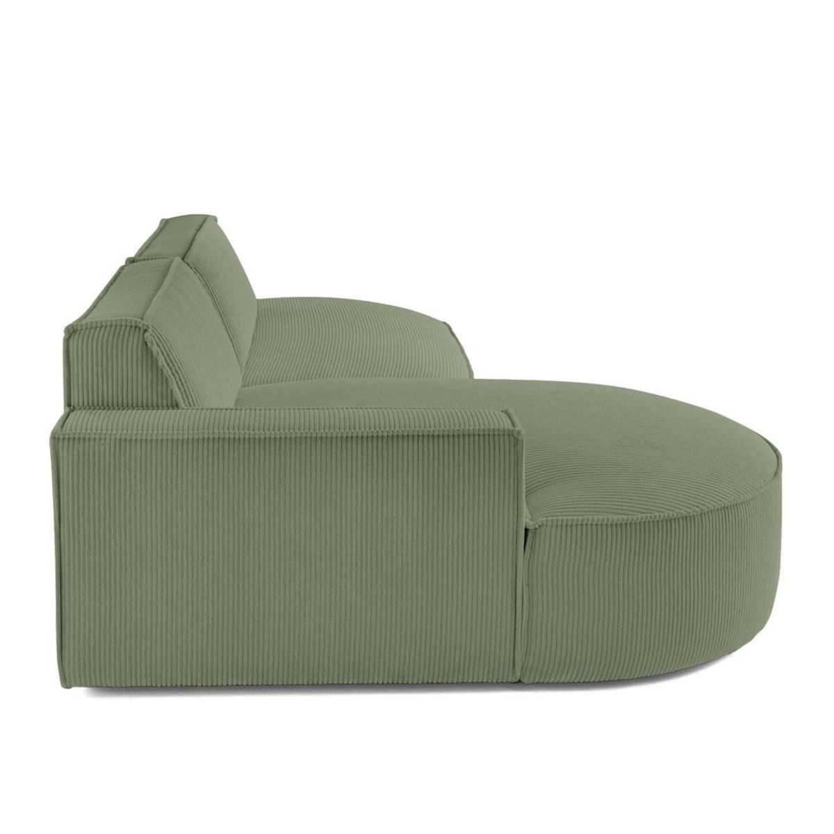 LISA DESIGN Spiaggia - canapé d'angle gauche - forme arrondie - 4 places - en velours côtelé