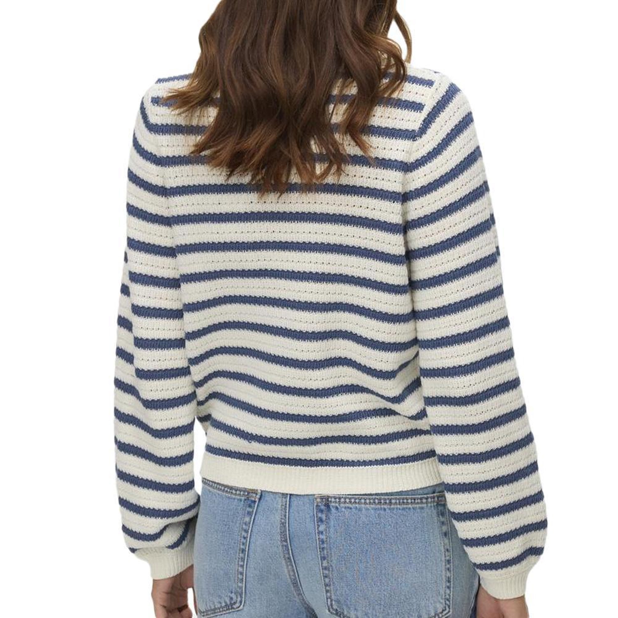 Voir la diapositive 2 : Vero Moda Pull Blanc/Marine Femme Vero Moda Gorgeous