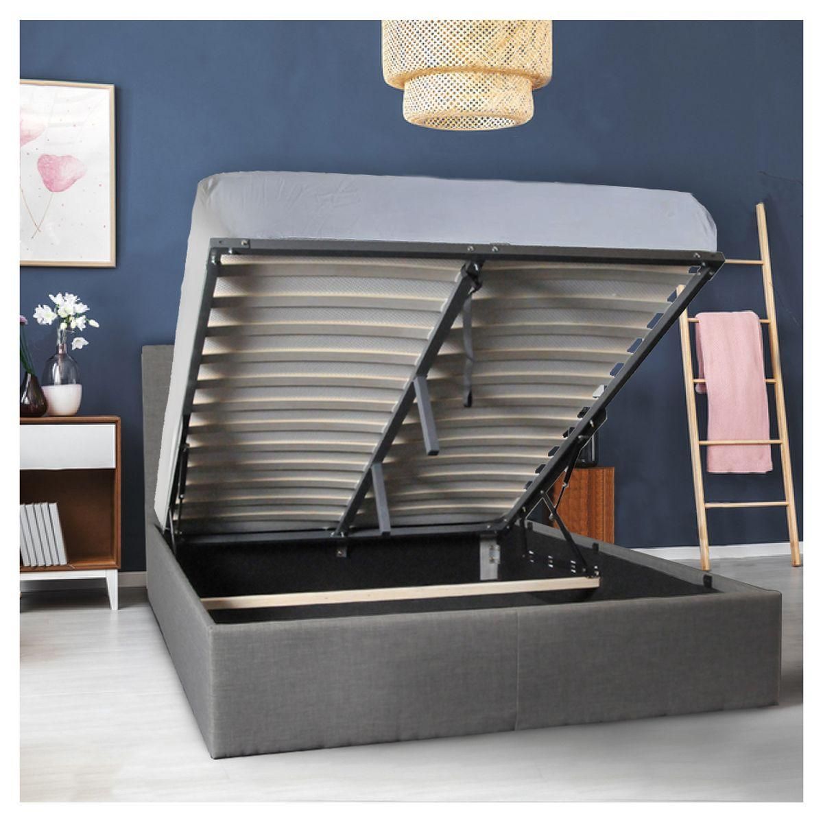 Lit coffre adulte 140 x 190 cm + sommier  CATANE