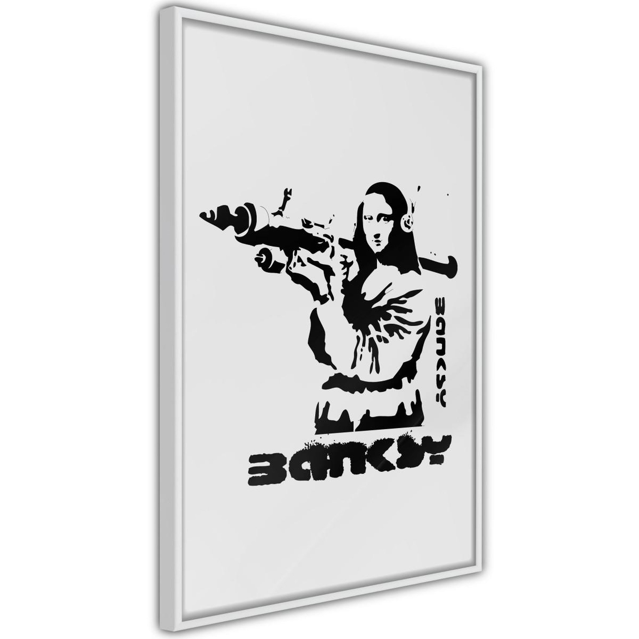 Paris Prix Affiche murale encadrée  banksy mona lisa with bazooka i
