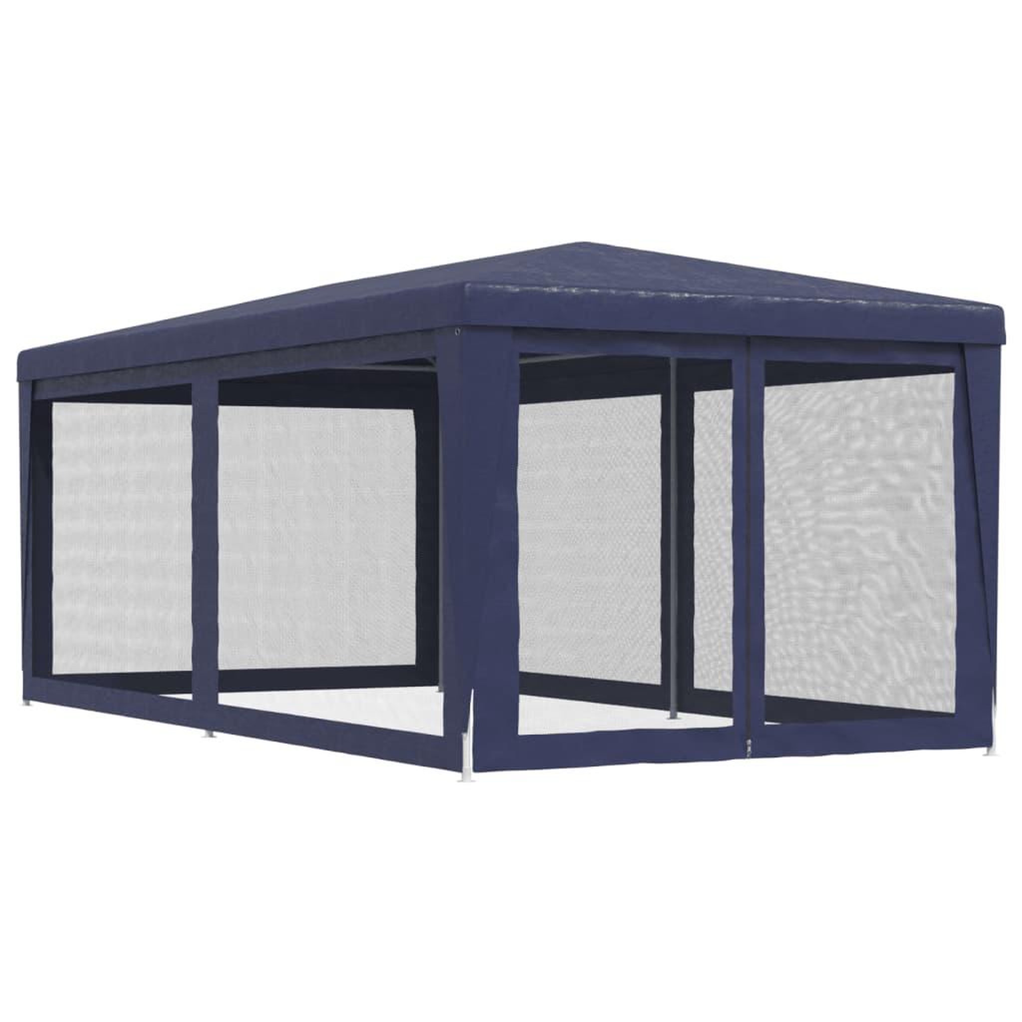 Voir la diapositive 5 : VIDAXL Tente de fete avec 6 parois laterales en maille Bleu 3x6 m PEHD