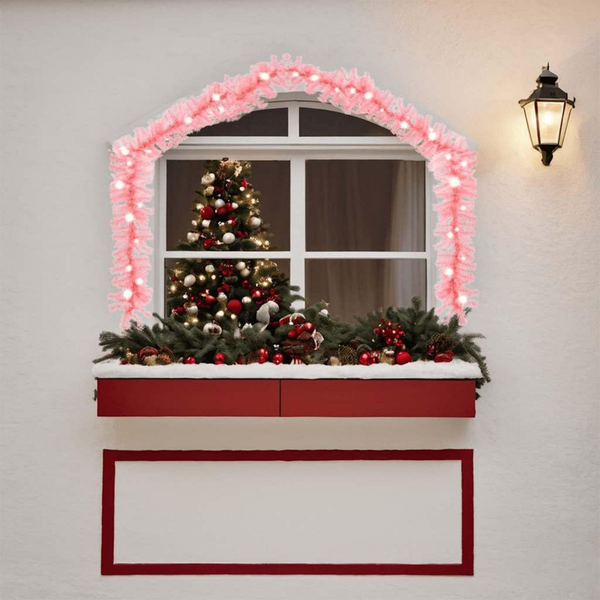 VIDAXL Guirlande de Noël avec lumieres LED 10 m Rose