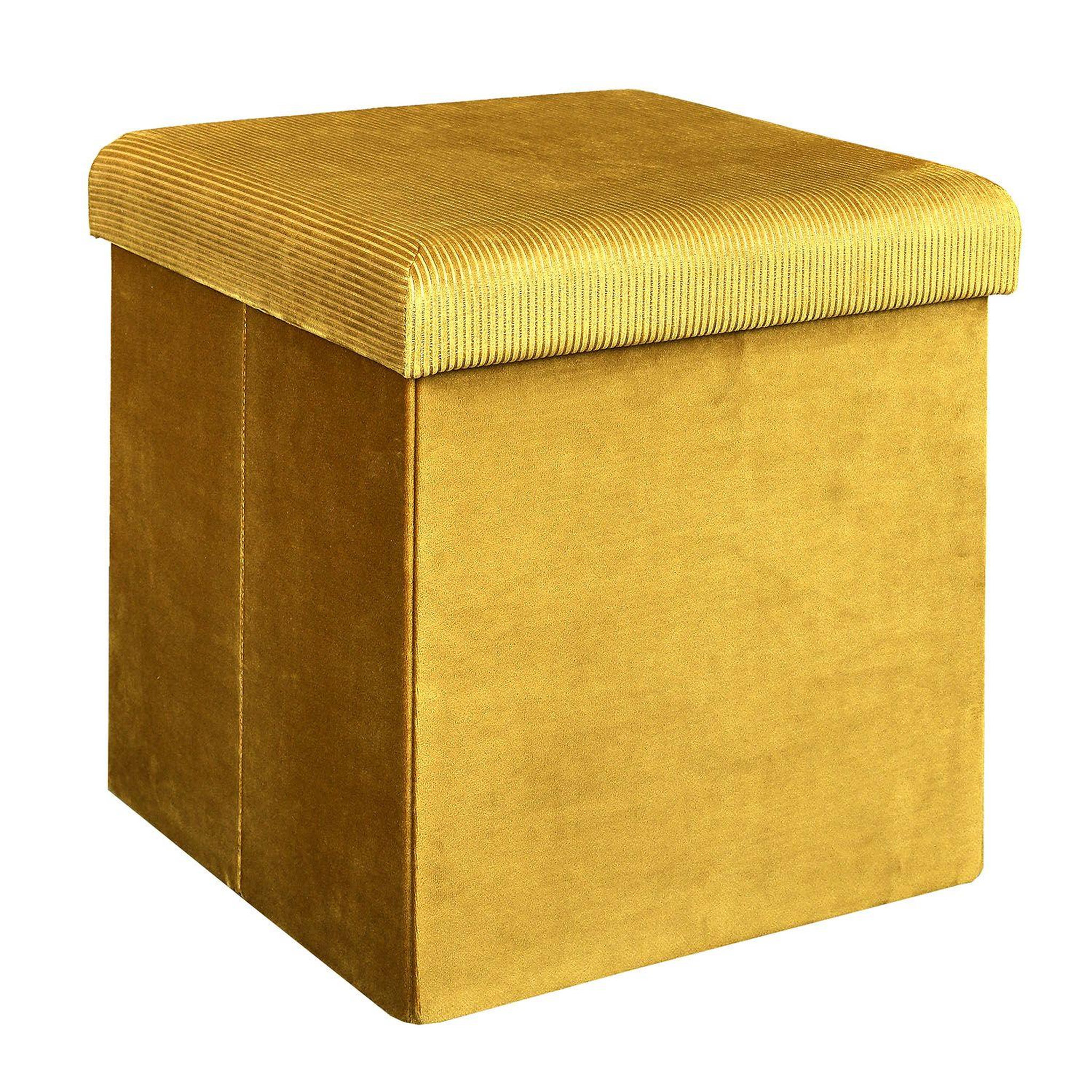Voir la diapositive 1 : The Home Deco Factory Pouf coffre pliable en velours design giulia