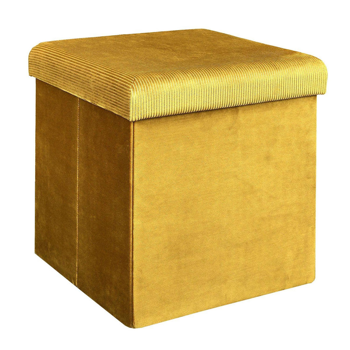The Home Deco Factory Pouf coffre pliable en velours design Giulia