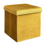 Voir la diapositive 1 : The Home Deco Factory Pouf coffre pliable en velours design Giulia