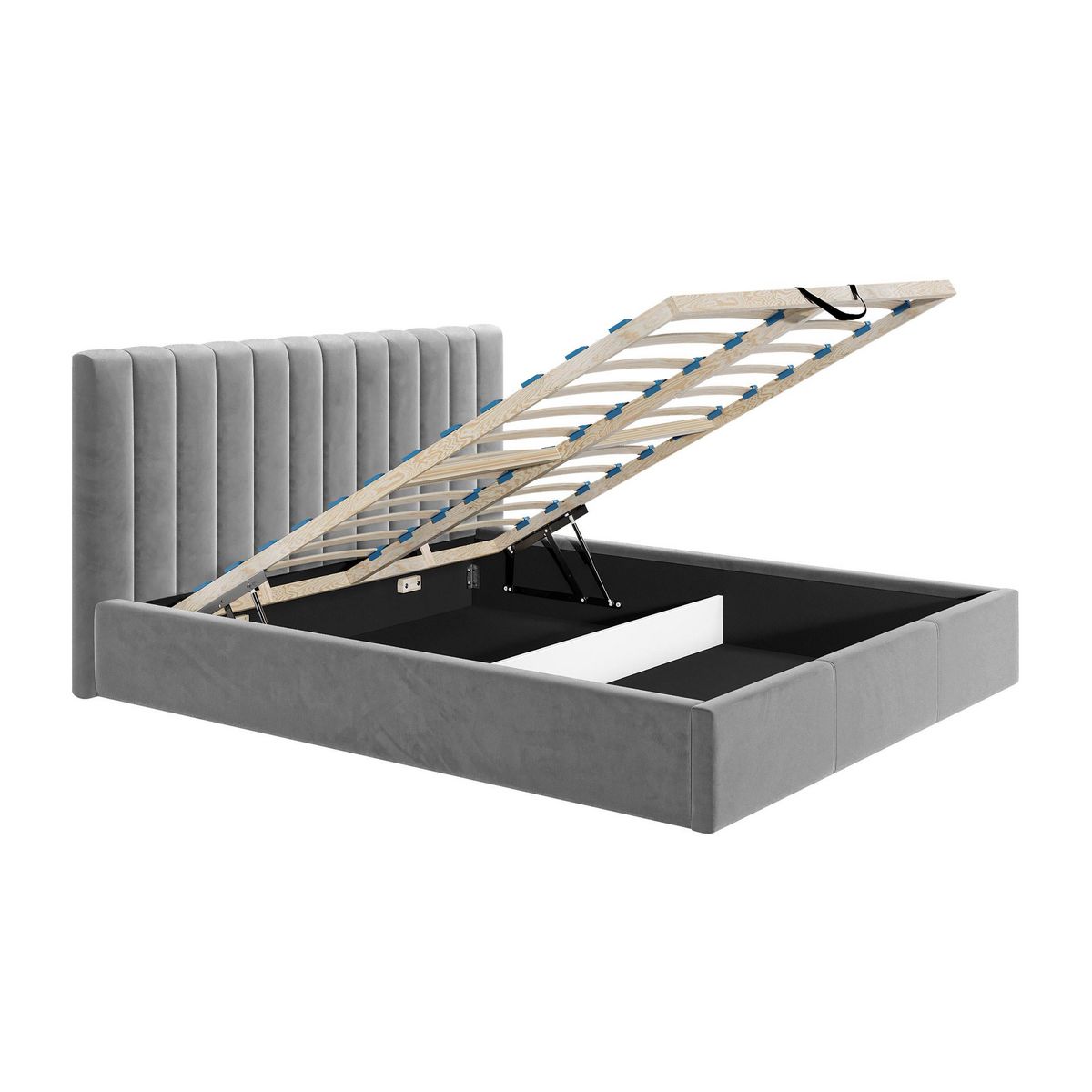 BEST MOBILIER Rosario - lit coffre - 160x200 - sommier inclus - en velours