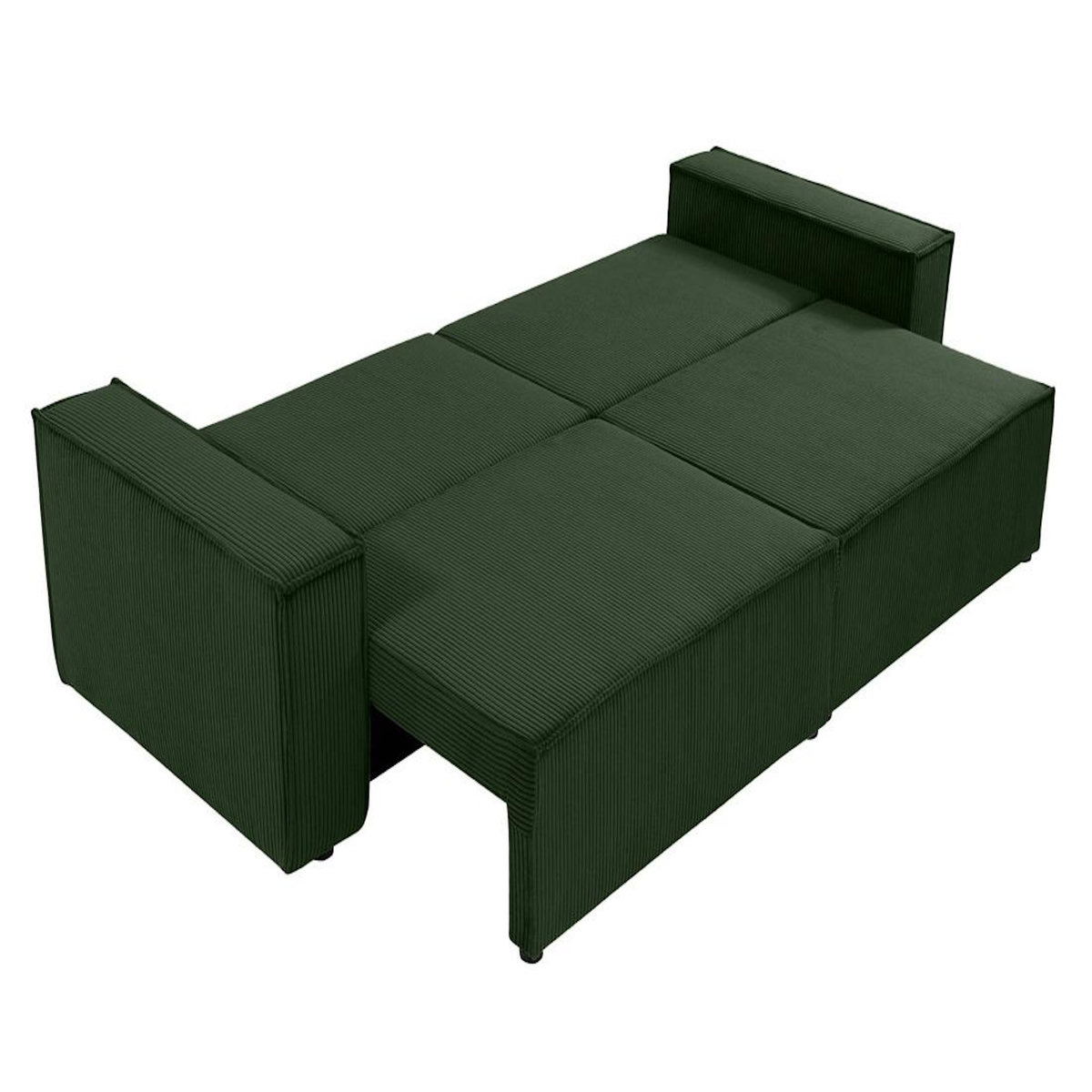 BEST MOBILIER Cezanne - canapé droit 3 places convertible avec coffre en velours côtelé