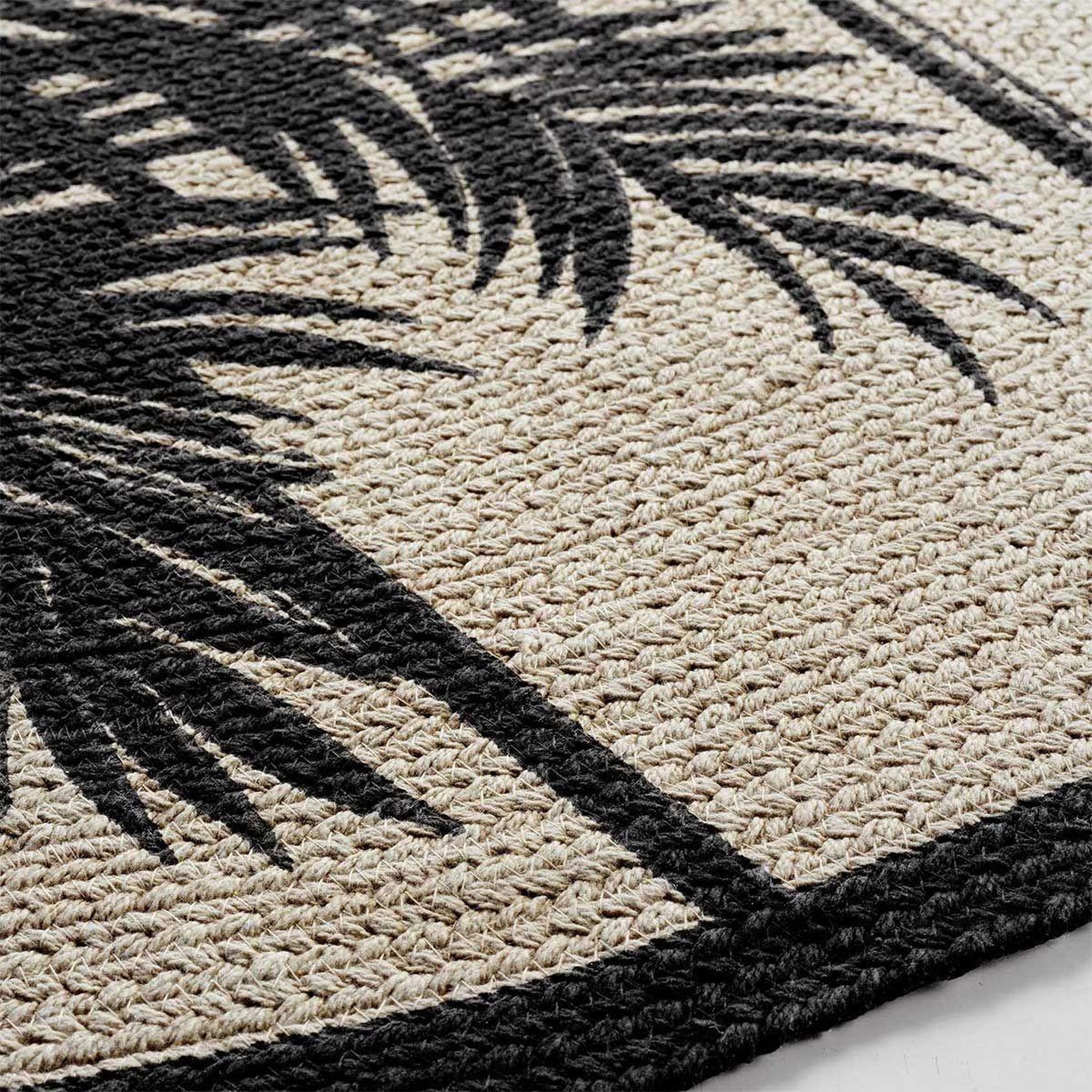 Voir la diapositive 2 : Douceur d'Intérieur Tapis rond imprimé  tropic nature  120cm naturel