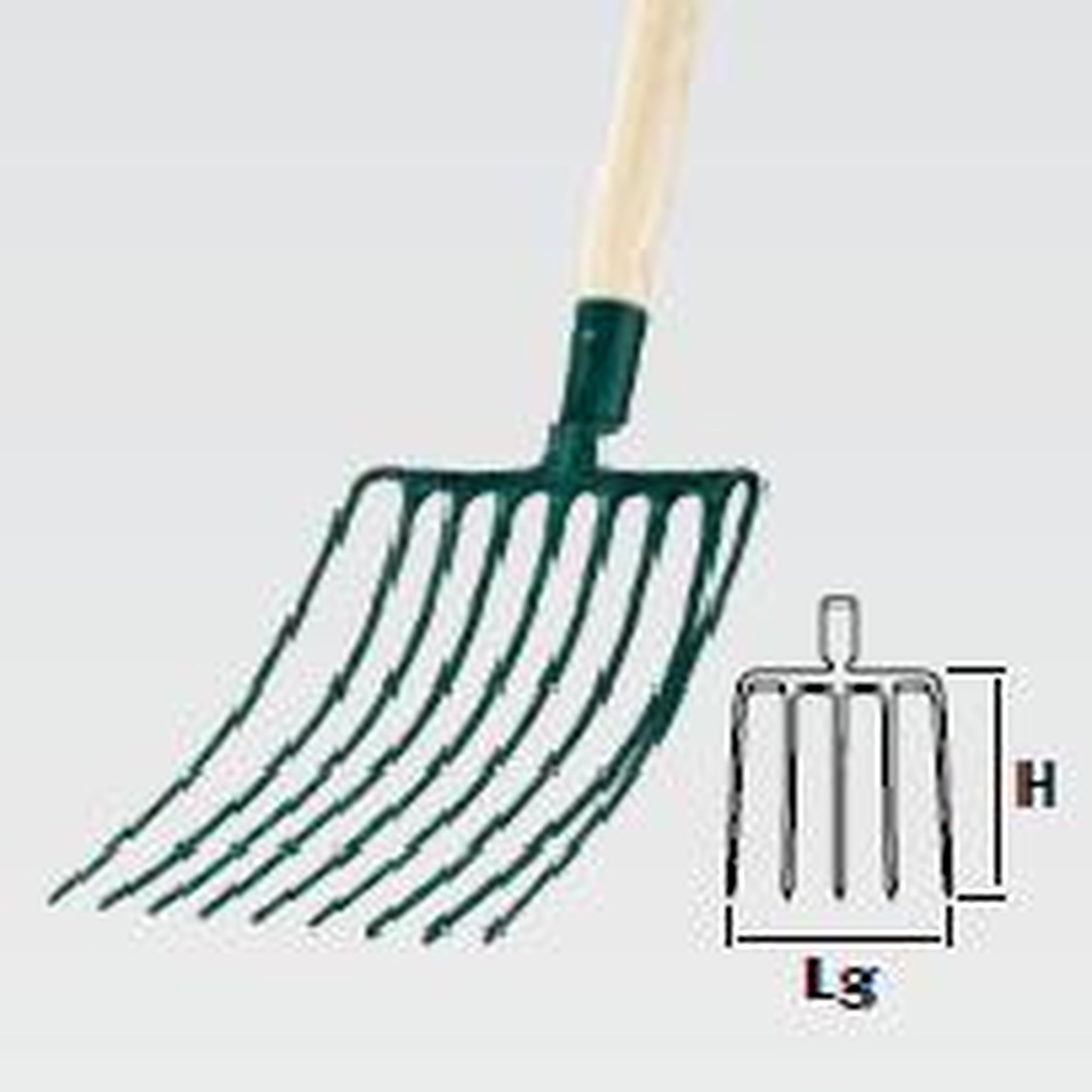 Leborgne Fourche à cailloux douille 9 dents - manche bois certifié PEFC 100%