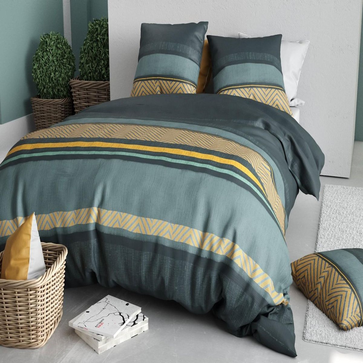 ATELIER DU COTON Parure Housse De Couette 100% Coton 57fils Astral