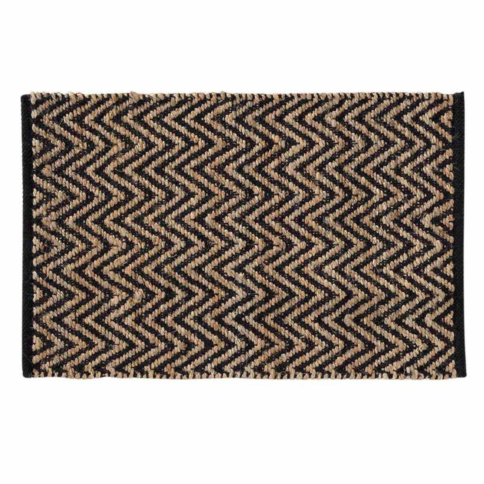 Voir la diapositive 1 : Douceur d'Intérieur Tapis déco en jute  zigzag  60x90cm noir & beige