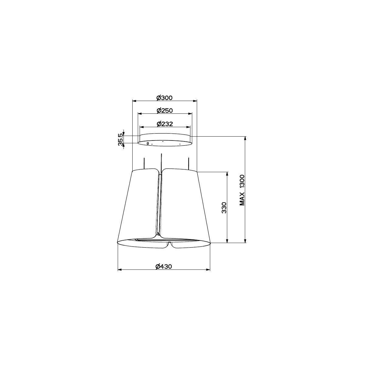 faber Hotte décorative îlot BEAT 430 BLANC