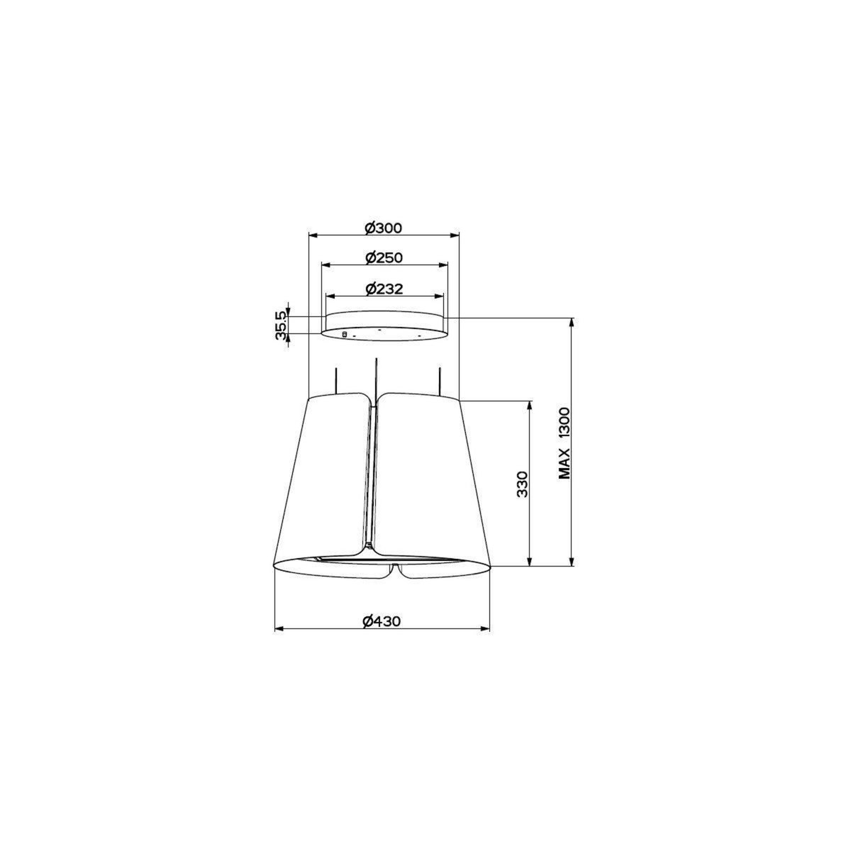 faber Hotte décorative îlot BEAT 430 BLANC