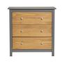 Voir la diapositive 3 : VS VENTA-STOCK Commode Bonnie Gris 3 Tiroirs, Fabriqué en Bois de pin Massif, 79 cm Longueur
