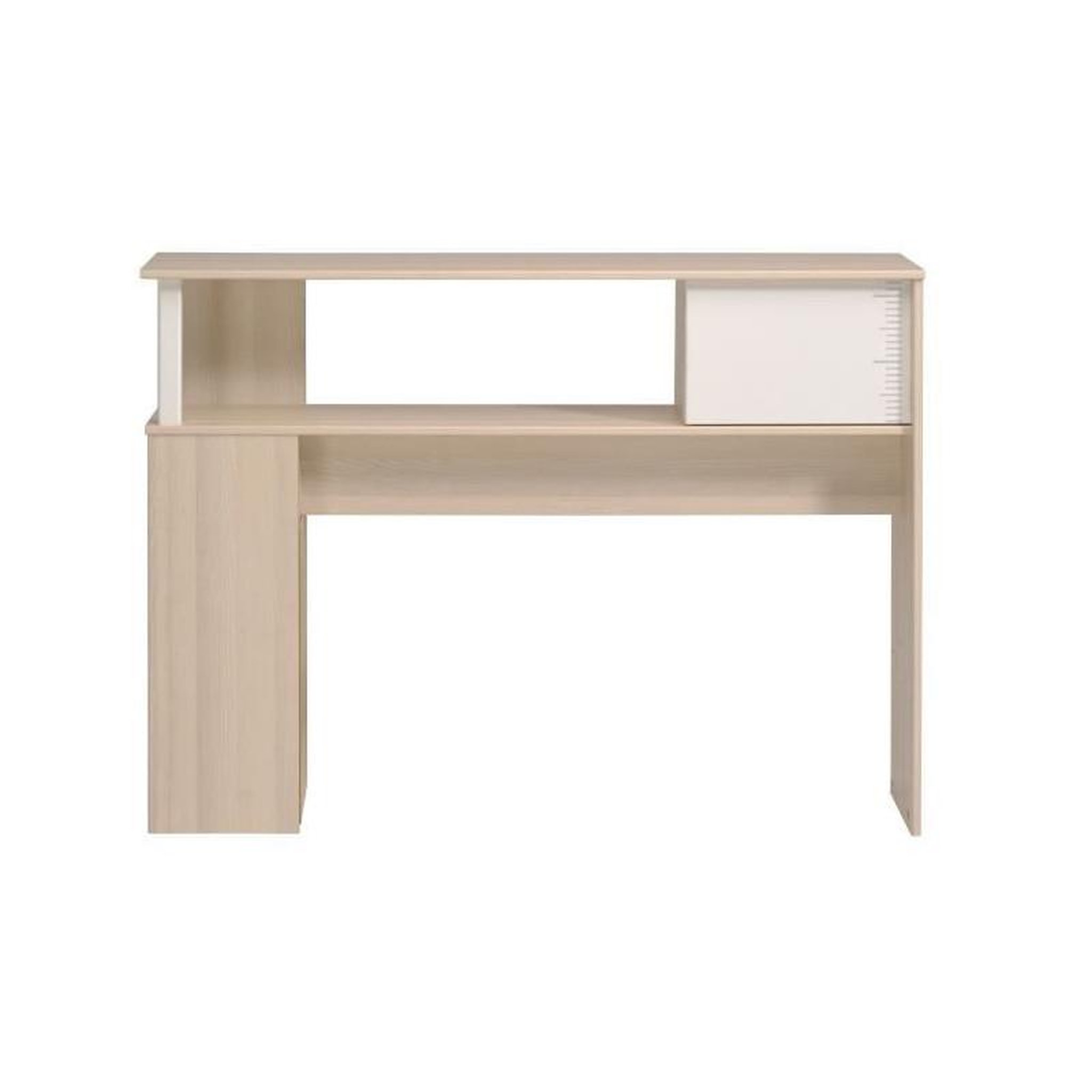 Voir la diapositive 5 : PARISOT PARISOT Ensemble lit + tete de lit avec rangement - Style contemporain - Decor acacia clair et blanc - CHARLEMAGNE