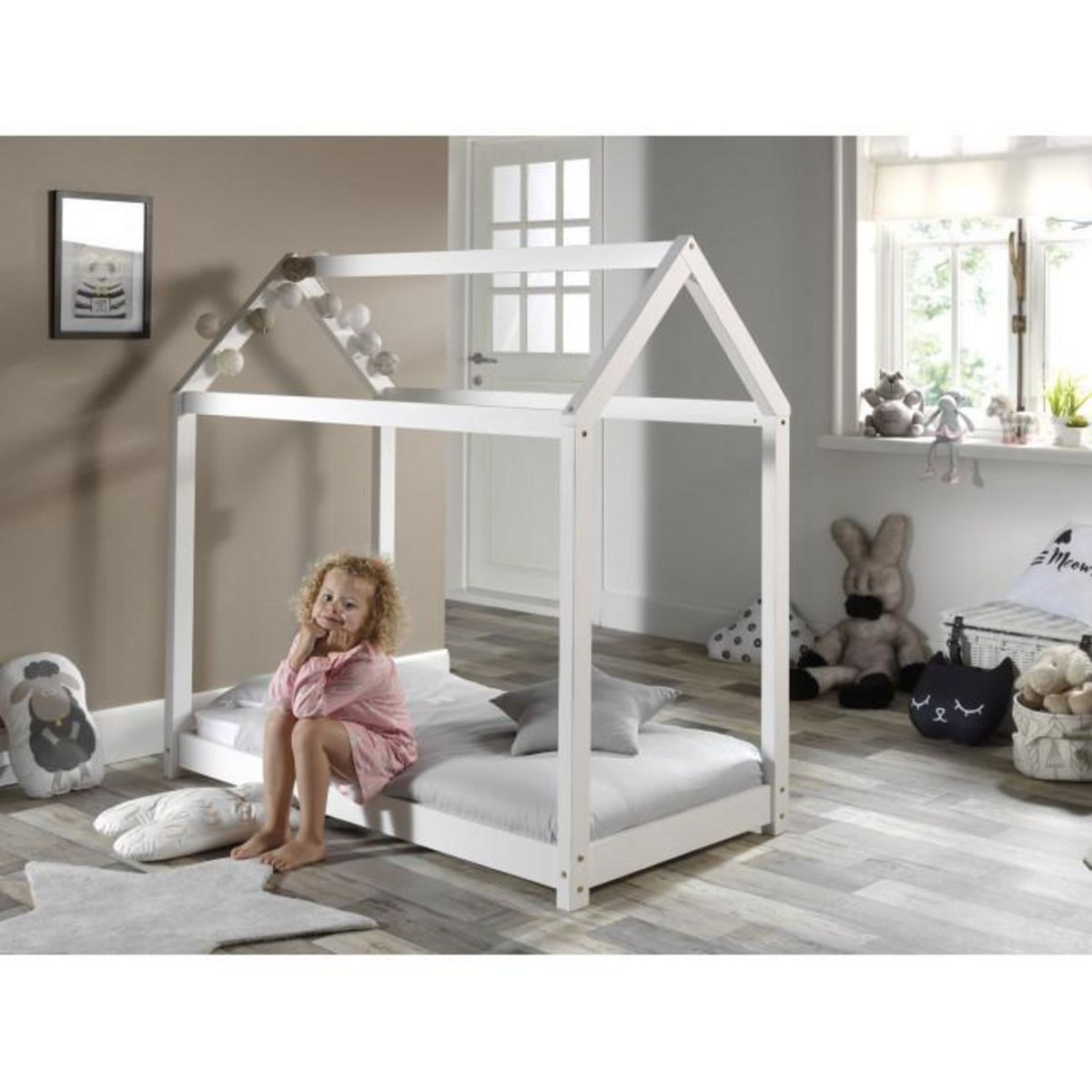 Paris Prix Lit Enfant & Matelas  Cabane  70x140cm Blanc