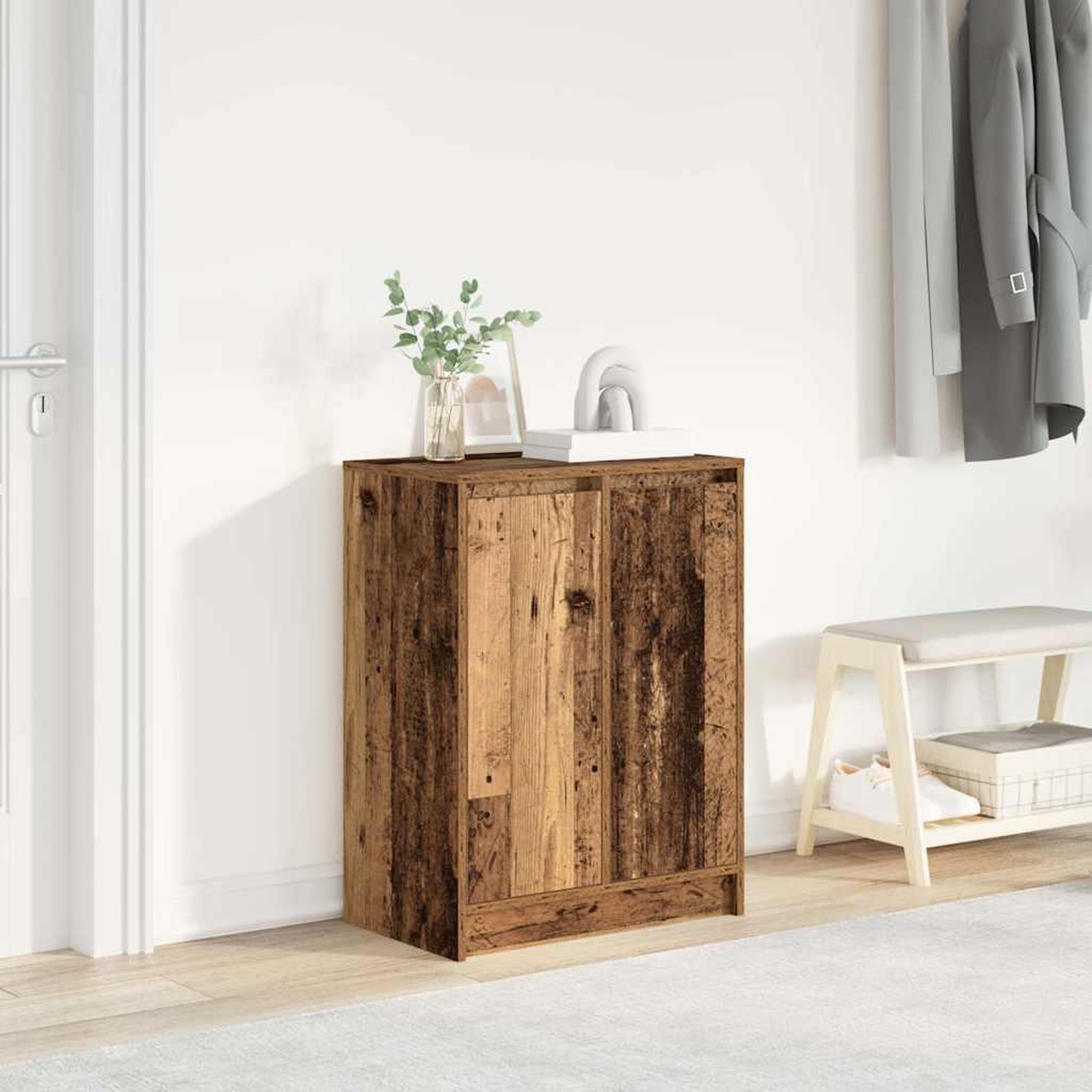 VIDAXL Armoire a chaussures vieux bois 57x34x76 cm bois d'ingenierie