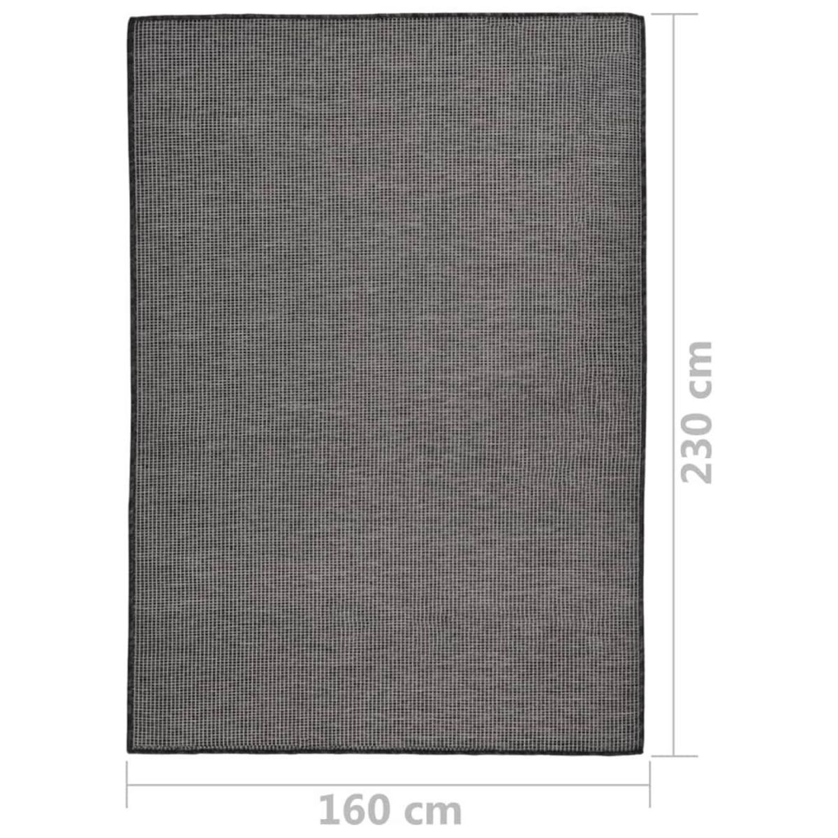 VIDAXL Tapis a tissage plat d'exterieur 160x230 cm Gris
