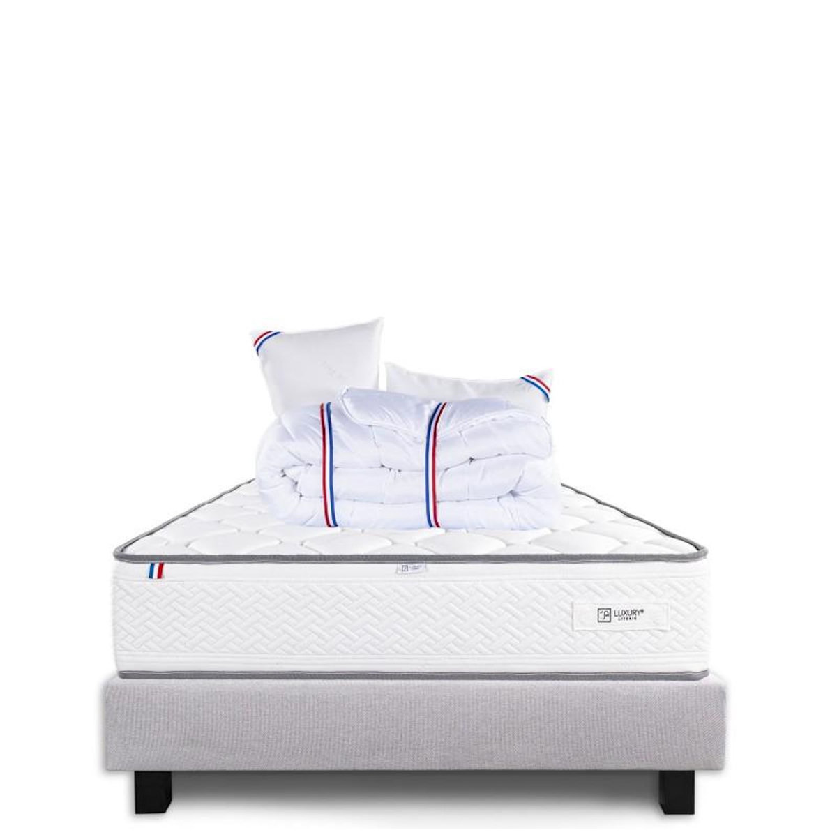 LUXURY LITERIE Ensemble literie mousse, Iris Ferme, Gris