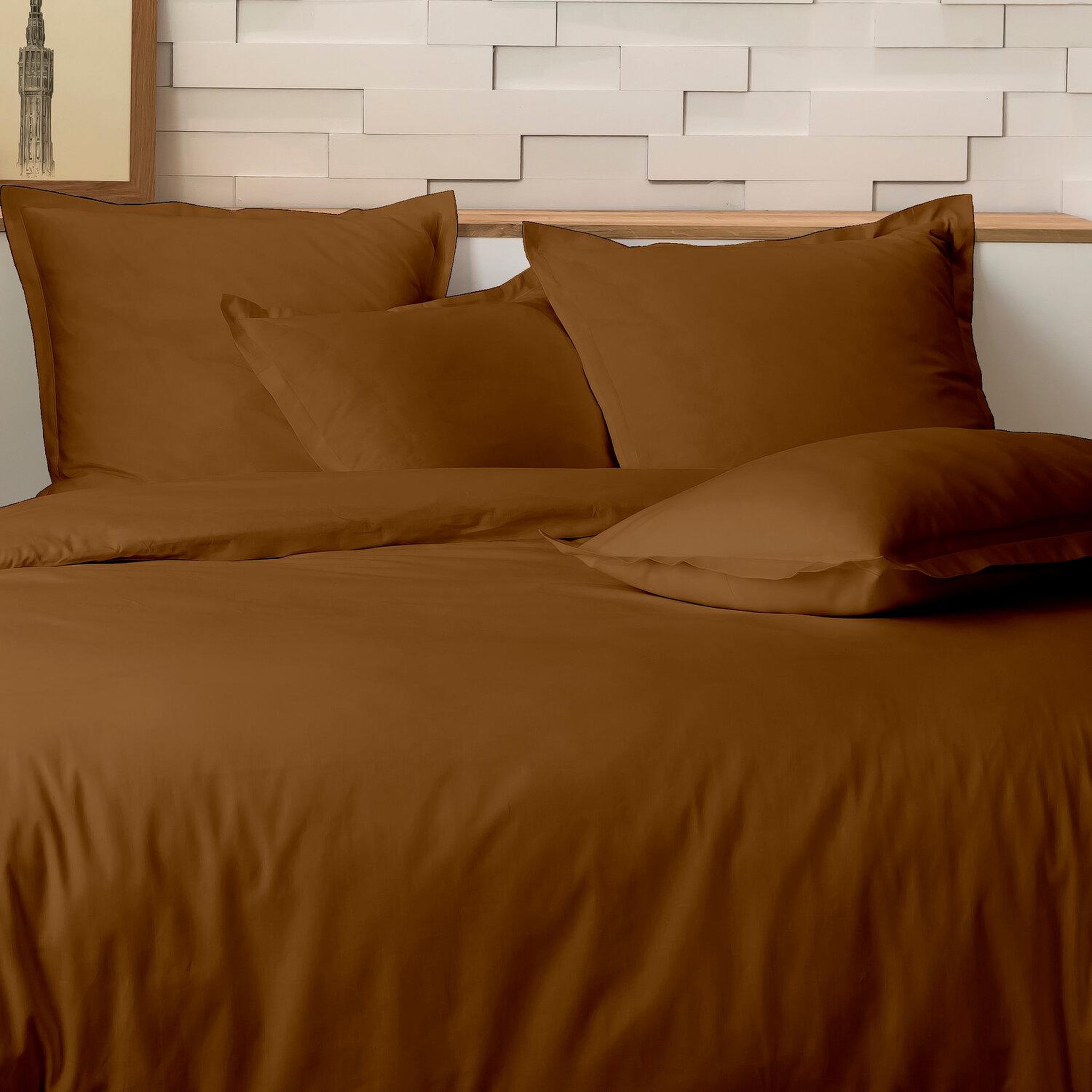 Voir la diapositive 3 : Home collection Parure de couette 100%percale de coton 80 fils/cm2-uni lin