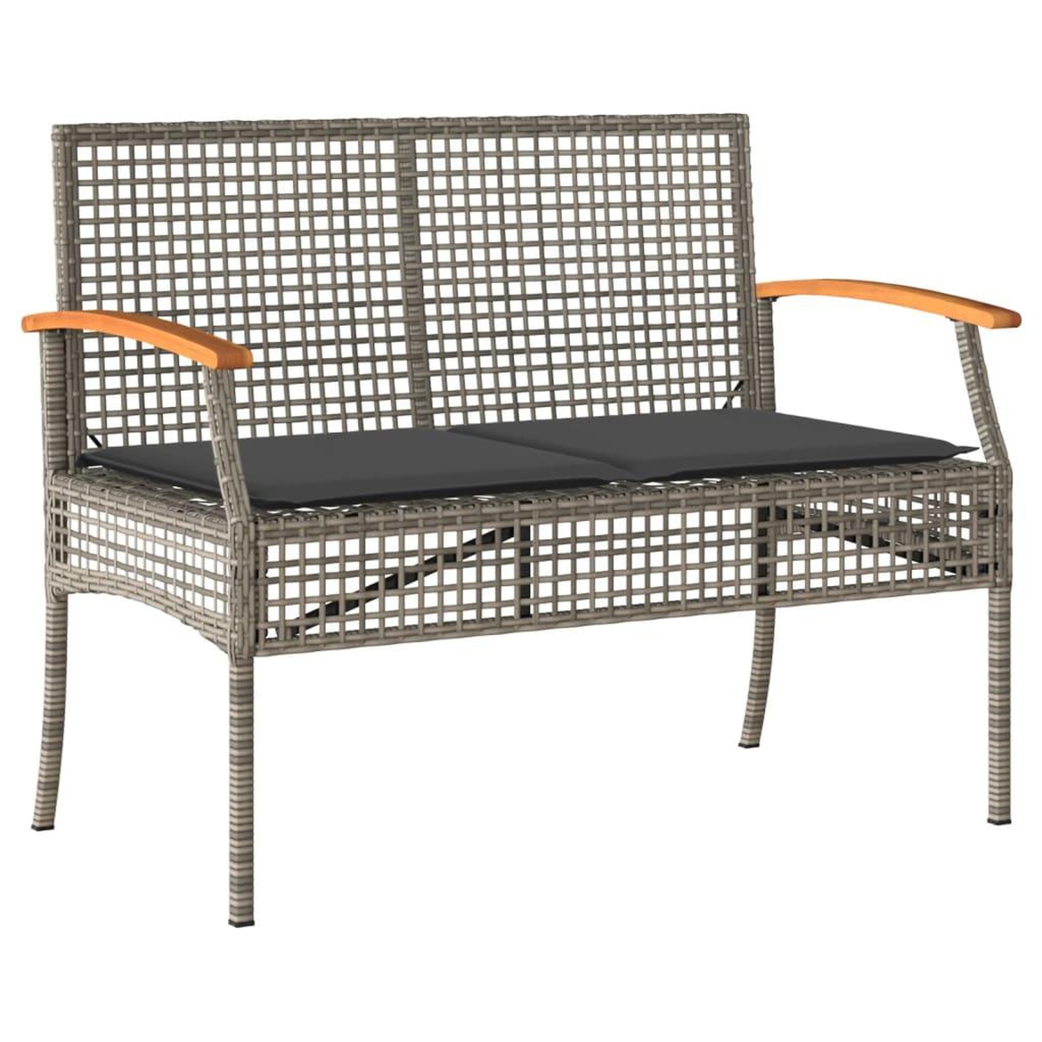 Voir la diapositive 4 : VIDAXL Salon de jardin 4 pcs avec coussins Gris Resine tressee