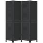 Voir la diapositive 4 : VIDAXL Cloison de separation 4 panneaux noir bois de paulownia massif