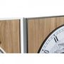 Voir la diapositive 2 : AAAAA Horloge Murale DKD Home Decor Noir Blanc Fer Vintage 60 x 4,5 x 60 cm Bois MDF Mappemonde (2 Unités)