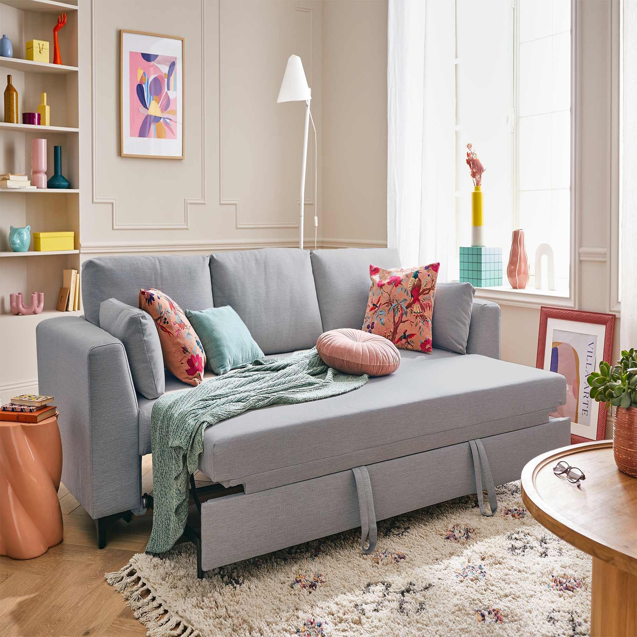 Voir la diapositive 2 : LISA DESIGN Tala - canapé 3 places - convertible - en tissu