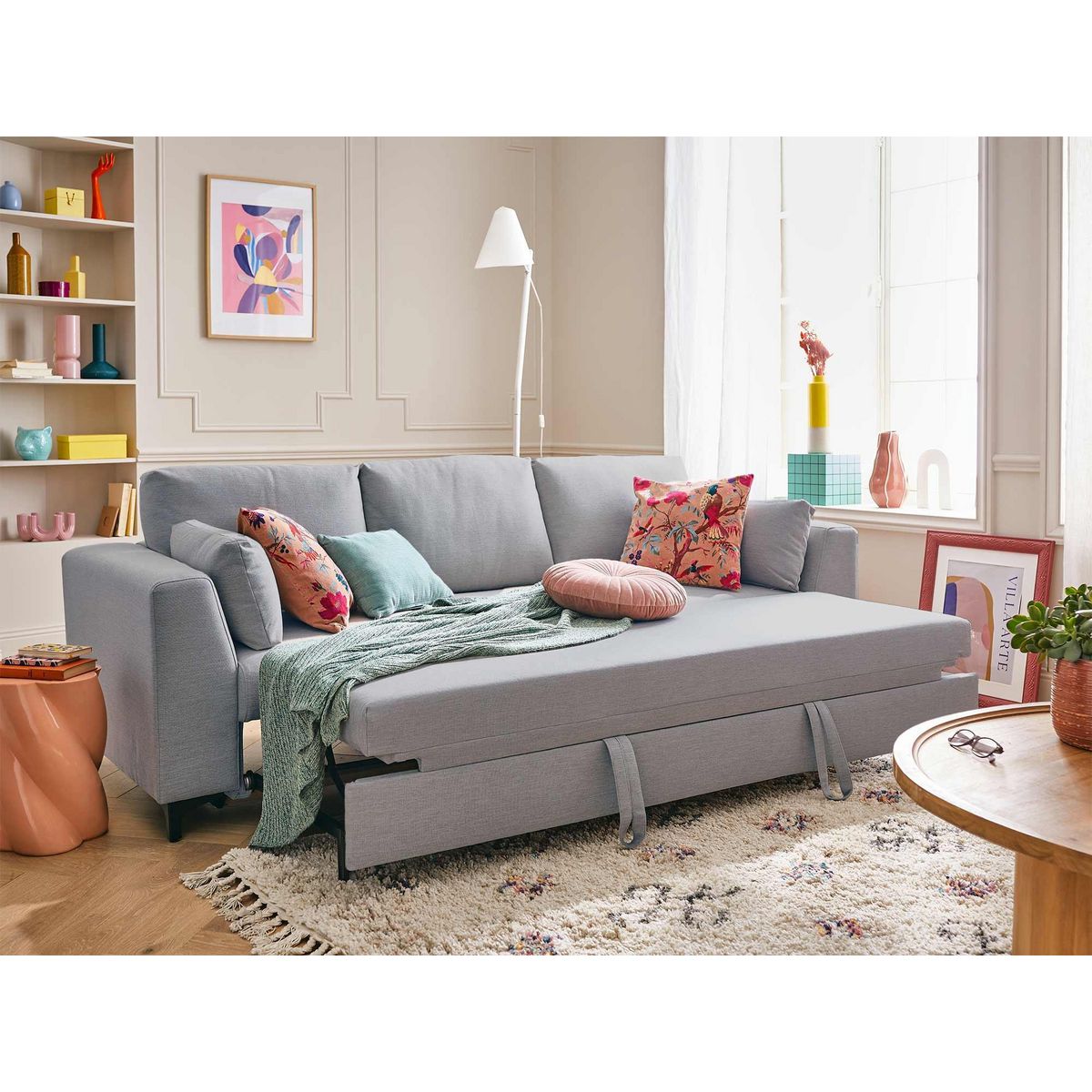 LISA DESIGN Tala - canapé 3 places - convertible - en tissu