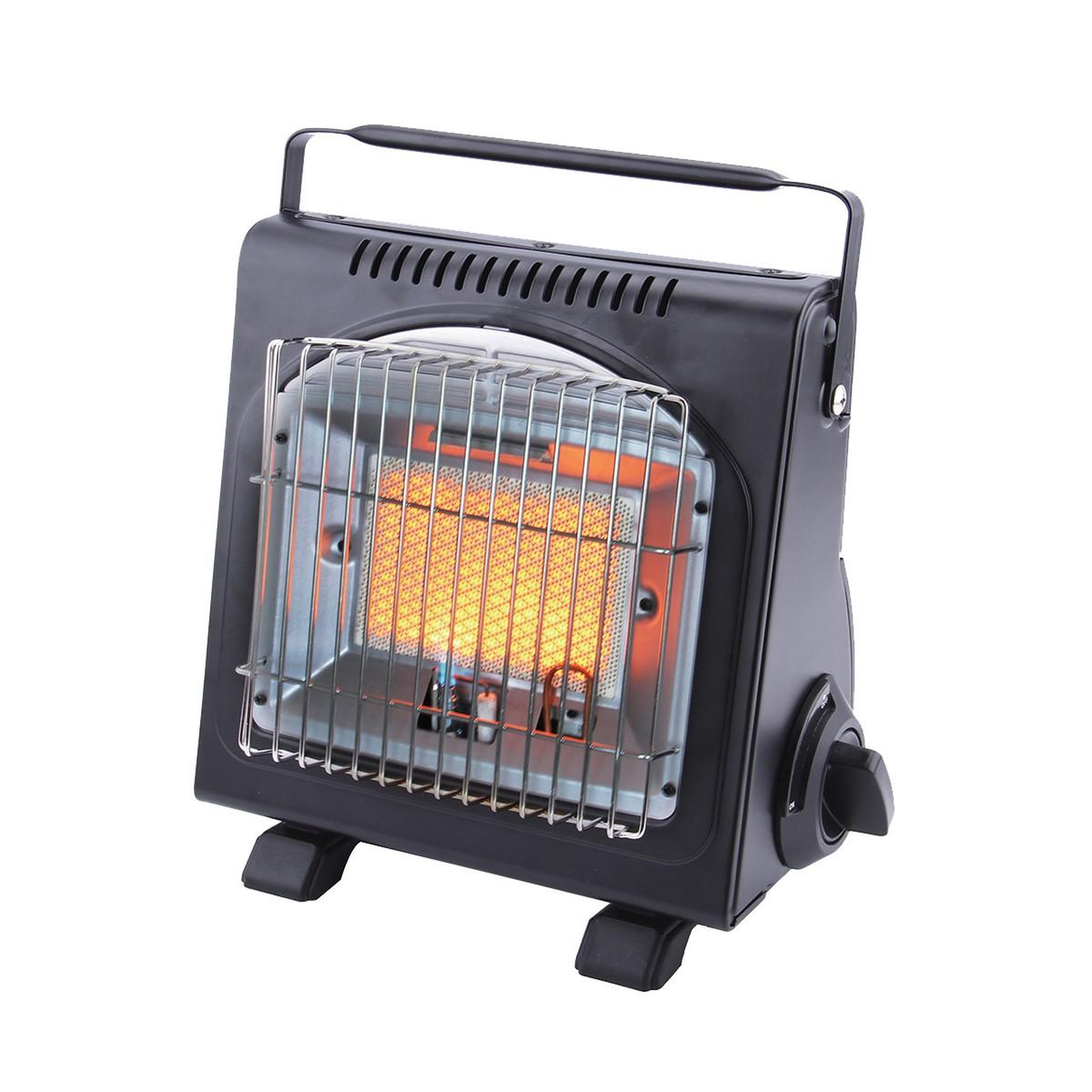 Voir la diapositive 2 : INTEC Chauffage à gaz portable 1700w fuego + 8 cartouches butane en417 piezo hsc ods anti-basculement intec