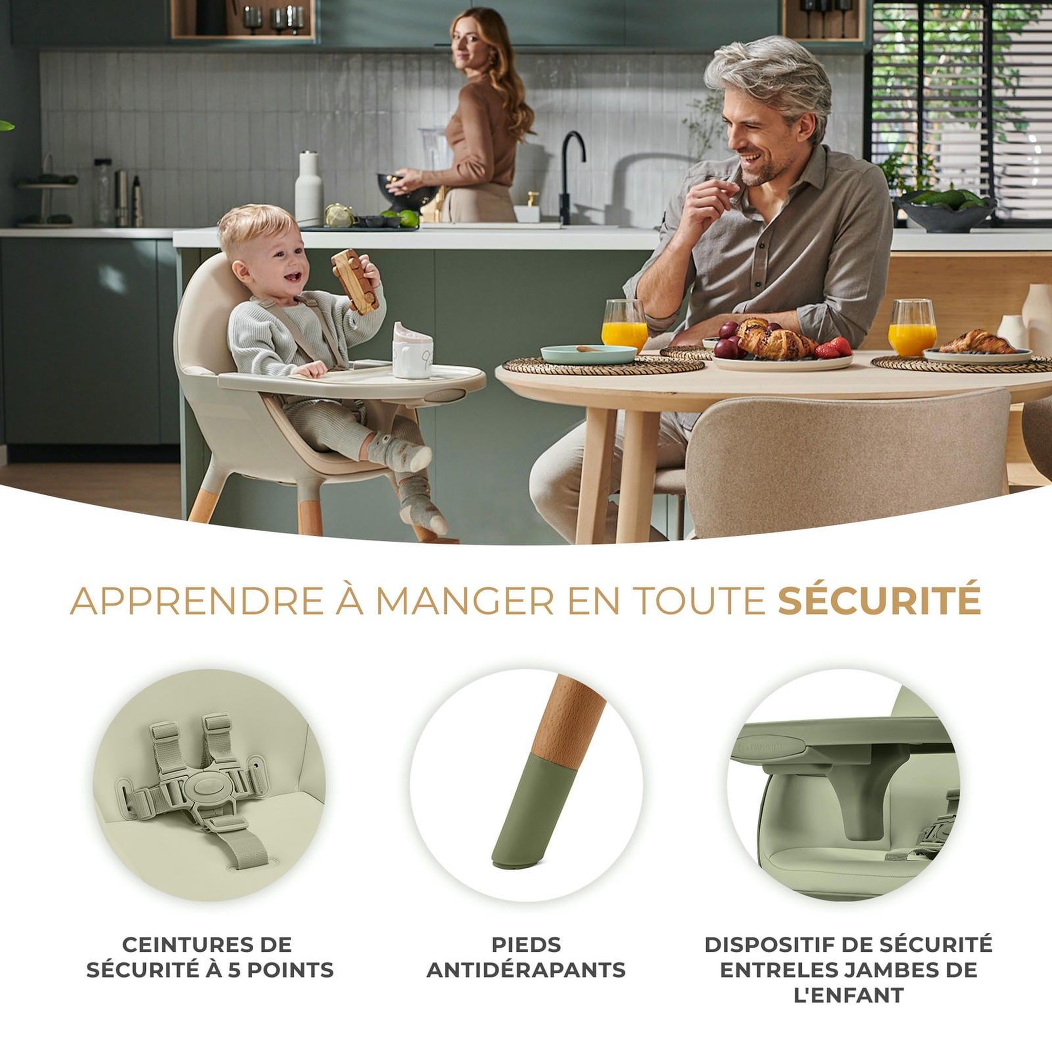 Voir la diapositive 4 : KINDERKRAFT Chaise haute 2en1 fini 2 pratique et confortable