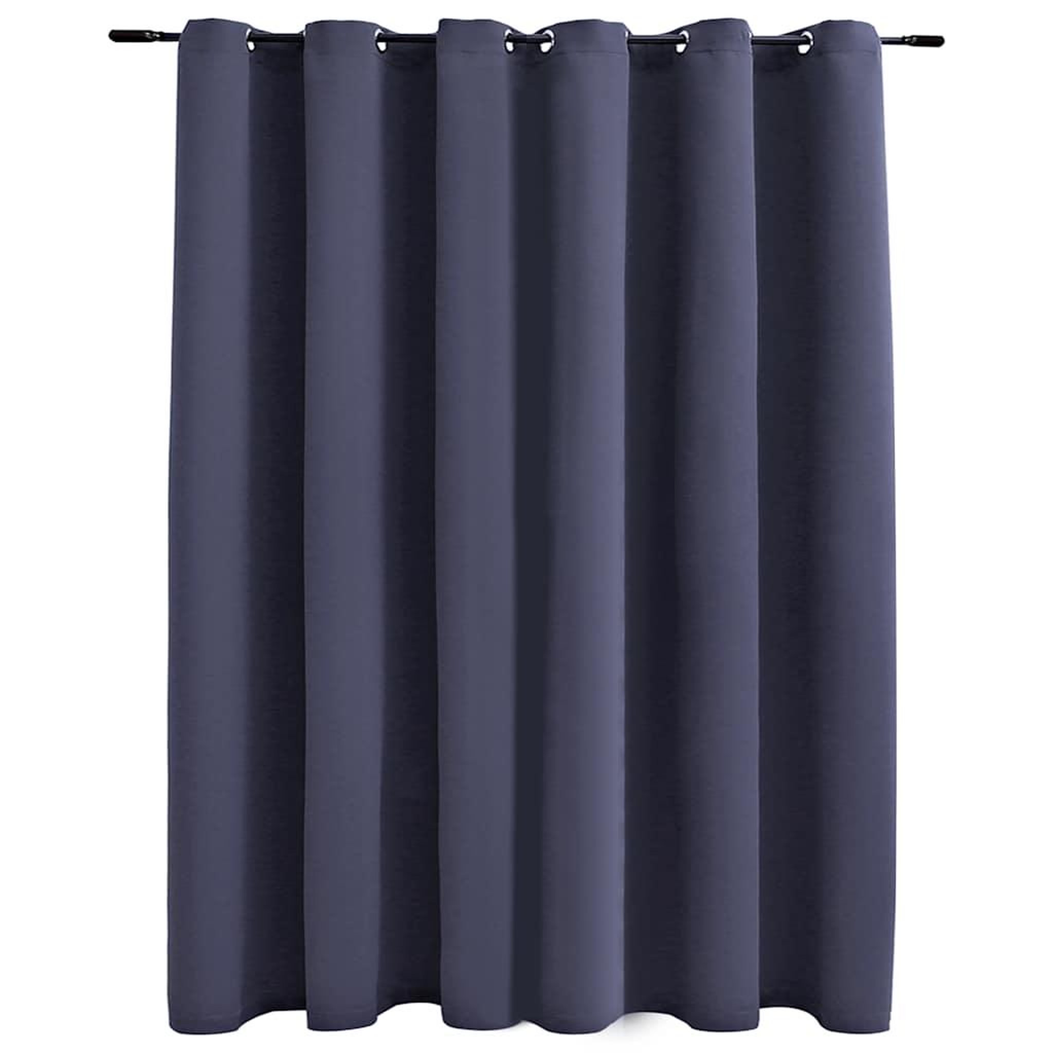 Voir la diapositive 2 : VIDAXL Rideau occultant et anneaux en metal Anthracite 290x245 cm