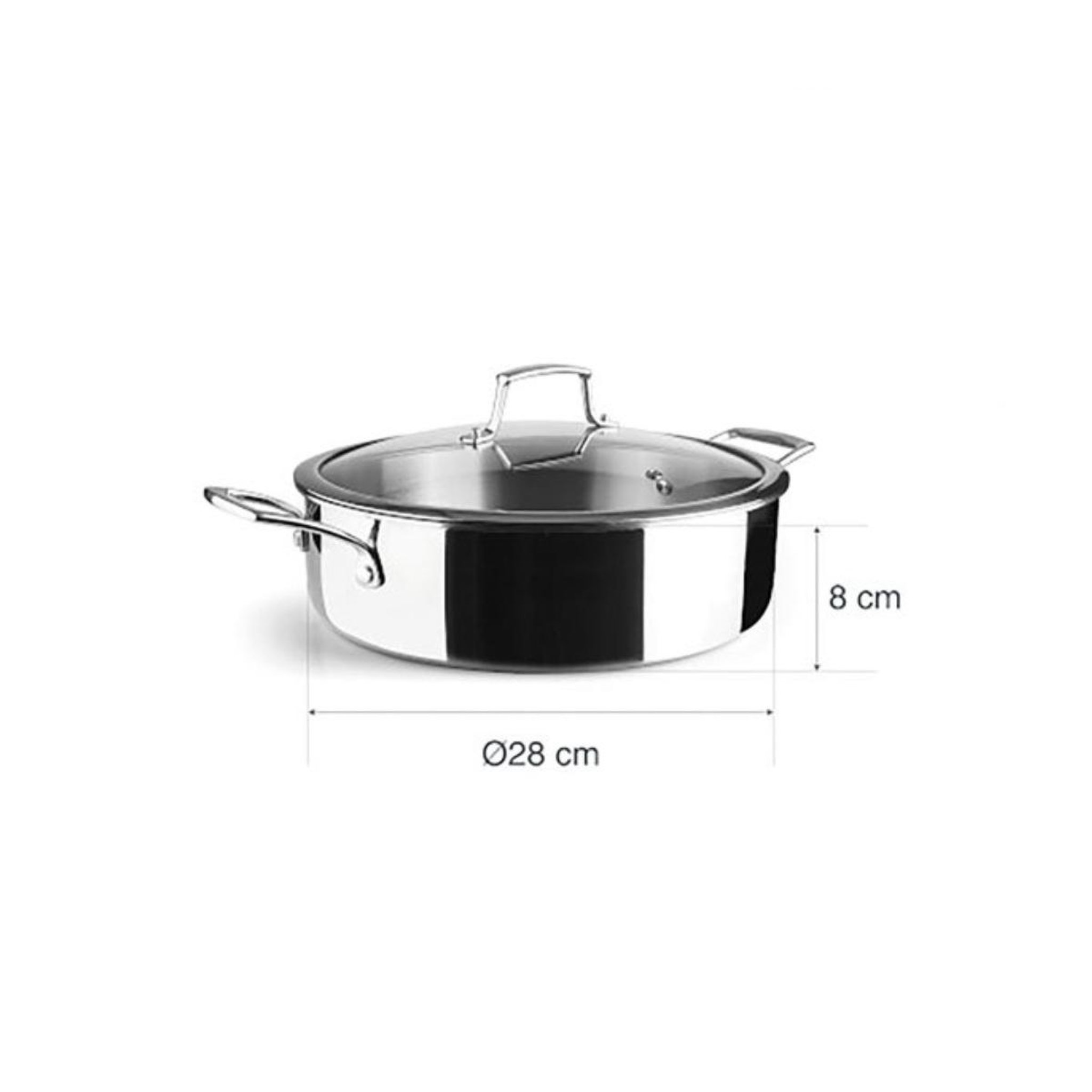 Voir la diapositive 2 : Lacor Sauteuse inox 28cm + couvercle - 60888