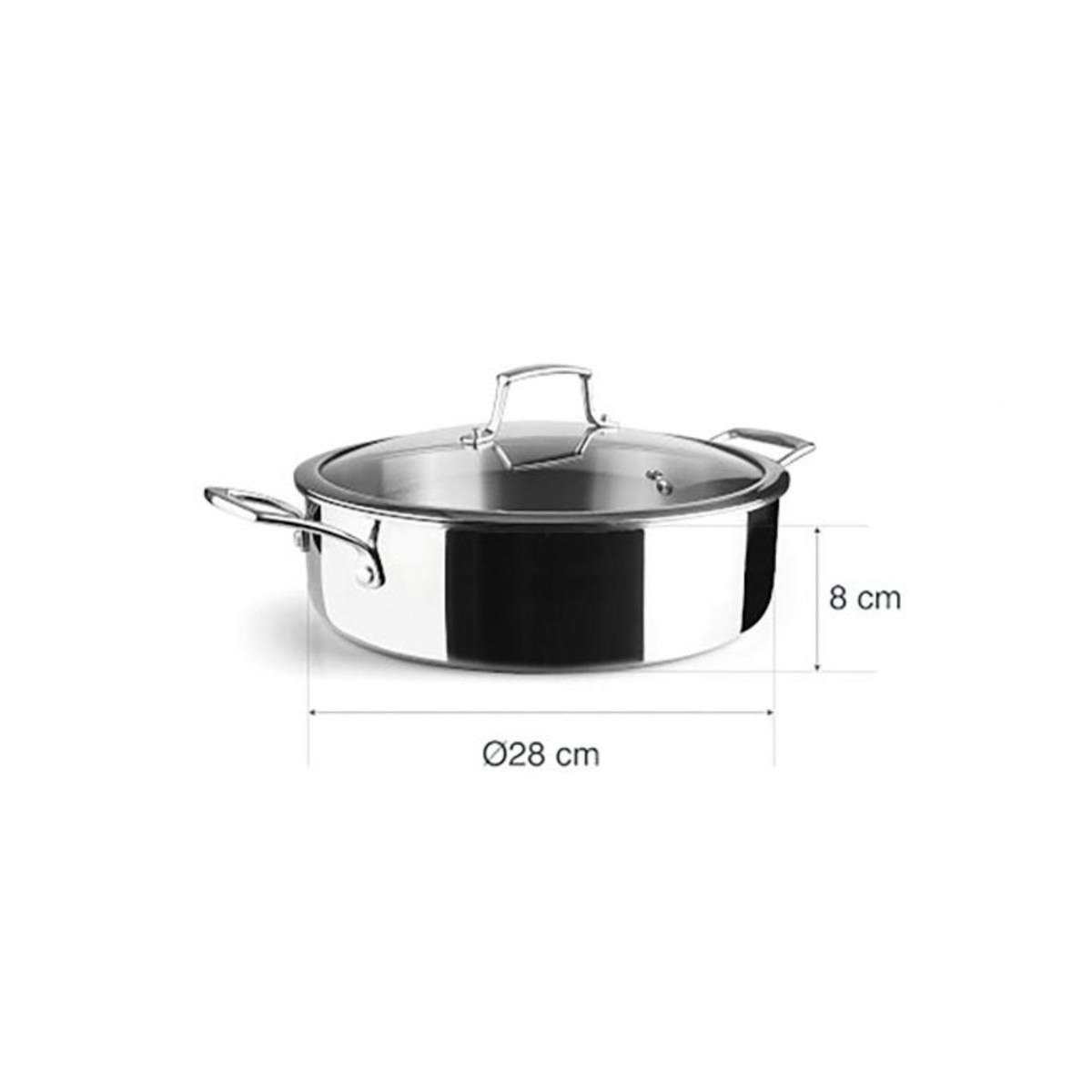 Lacor Sauteuse inox 28cm + couvercle - 60888