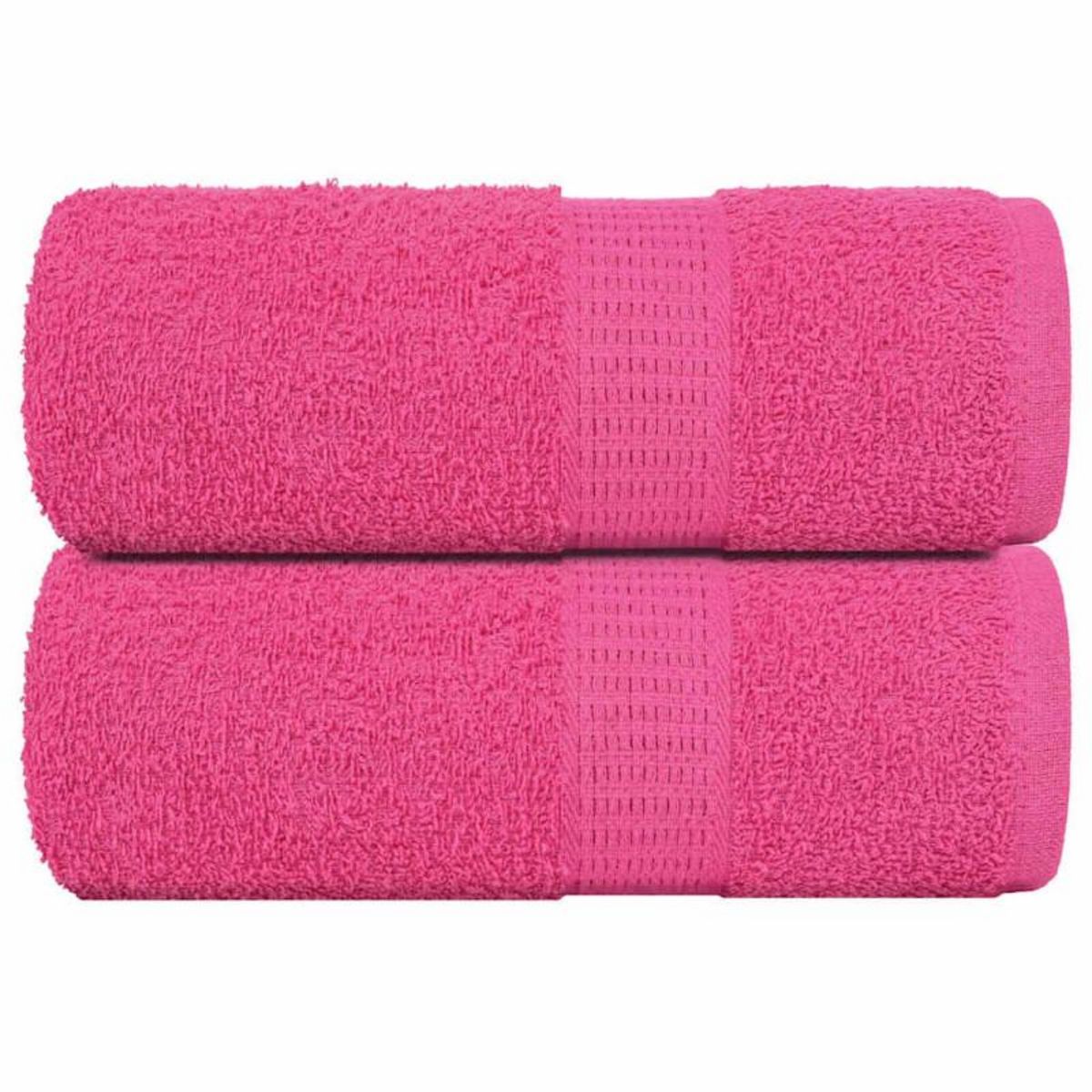 VIDAXL Serviettes d invité 2 pcs rose 30x50 cm 360 g m² 100% coton