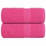 Voir la diapositive 1 : VIDAXL Serviettes d invité 2 pcs rose 30x50 cm 360 g m² 100% coton