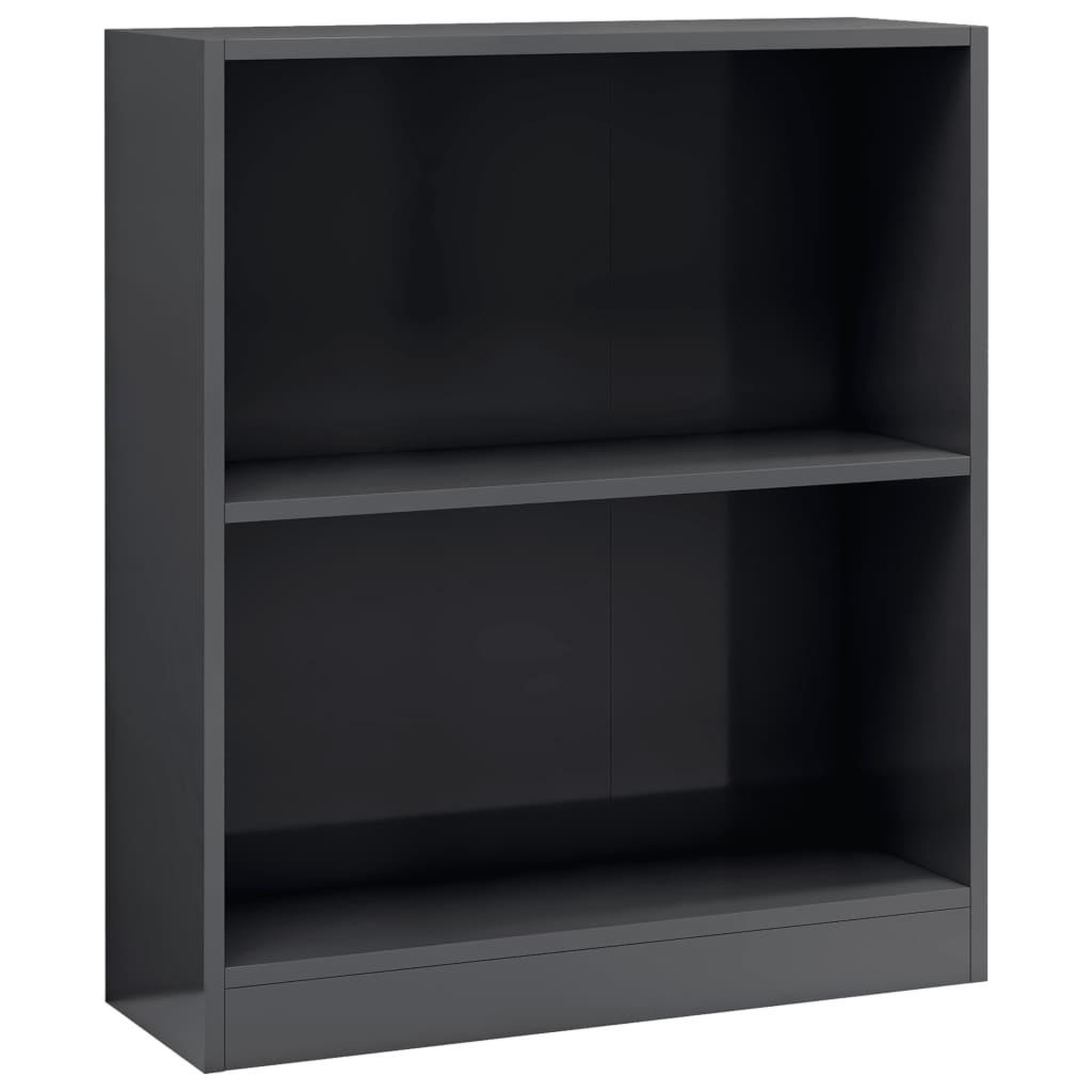 Voir la diapositive 2 : VIDAXL Bibliotheque Gris brillant 60x24x76 cm Bois d'ingenierie