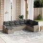 Voir la diapositive 1 : VIDAXL Salon de jardin 8 pcs avec coussins gris clair resine tressee