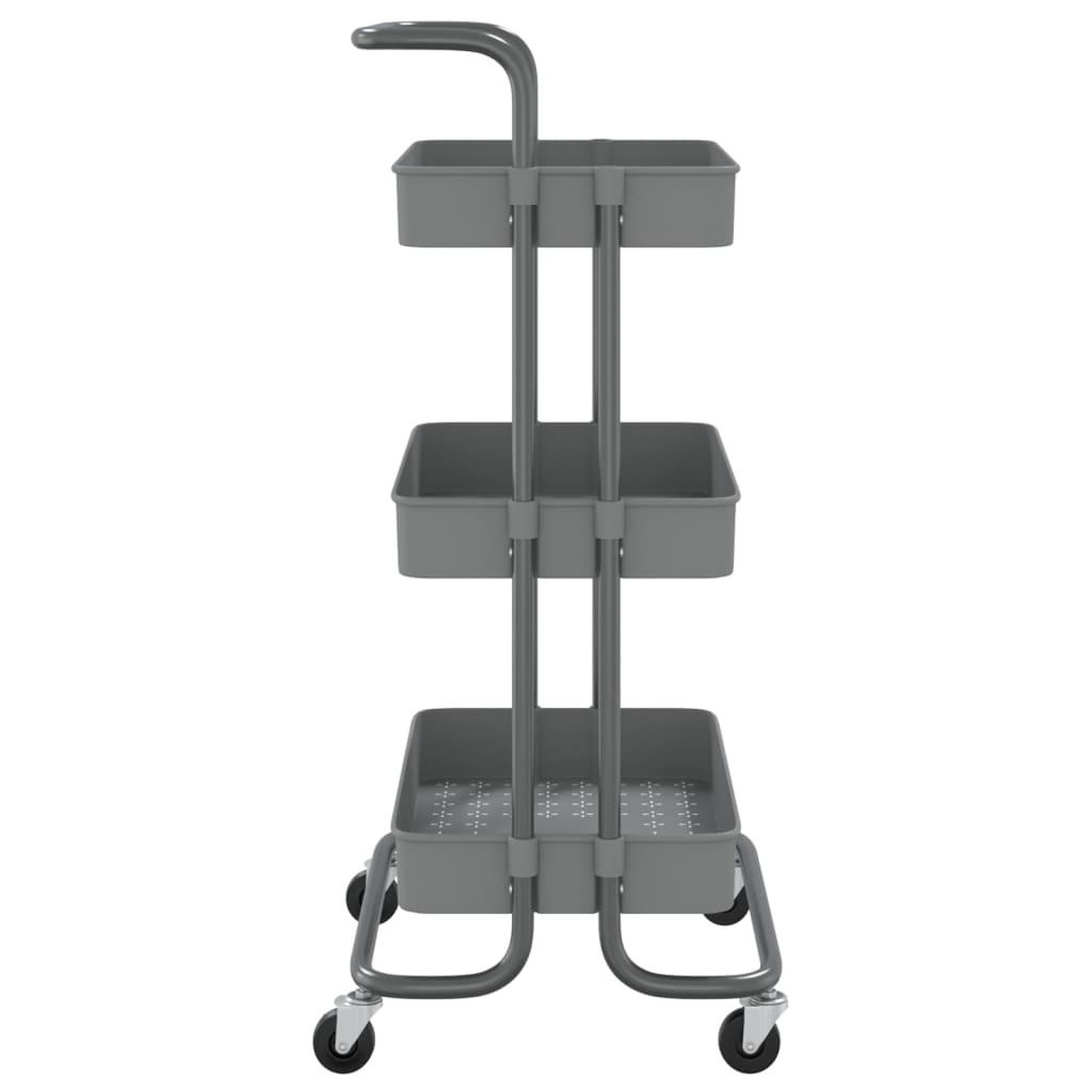 Voir la diapositive 4 : VIDAXL Chariot de cuisine 3 niveaux Gris 42x35x85 cm Fer et ABS