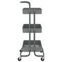 Voir la diapositive 4 : VIDAXL Chariot de cuisine 3 niveaux Gris 42x35x85 cm Fer et ABS