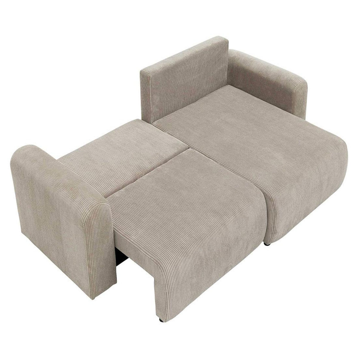 BEST MOBILIER Naomi - canapé d'angle réversible 4 places convertible avec coffre en velours côtelé