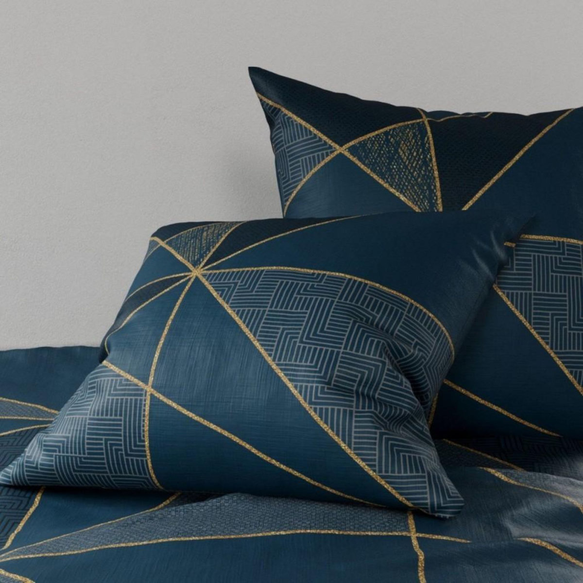 ATELIER DU COTON Housse de couette 260x240 RENO + 2 taies coton 57 fils