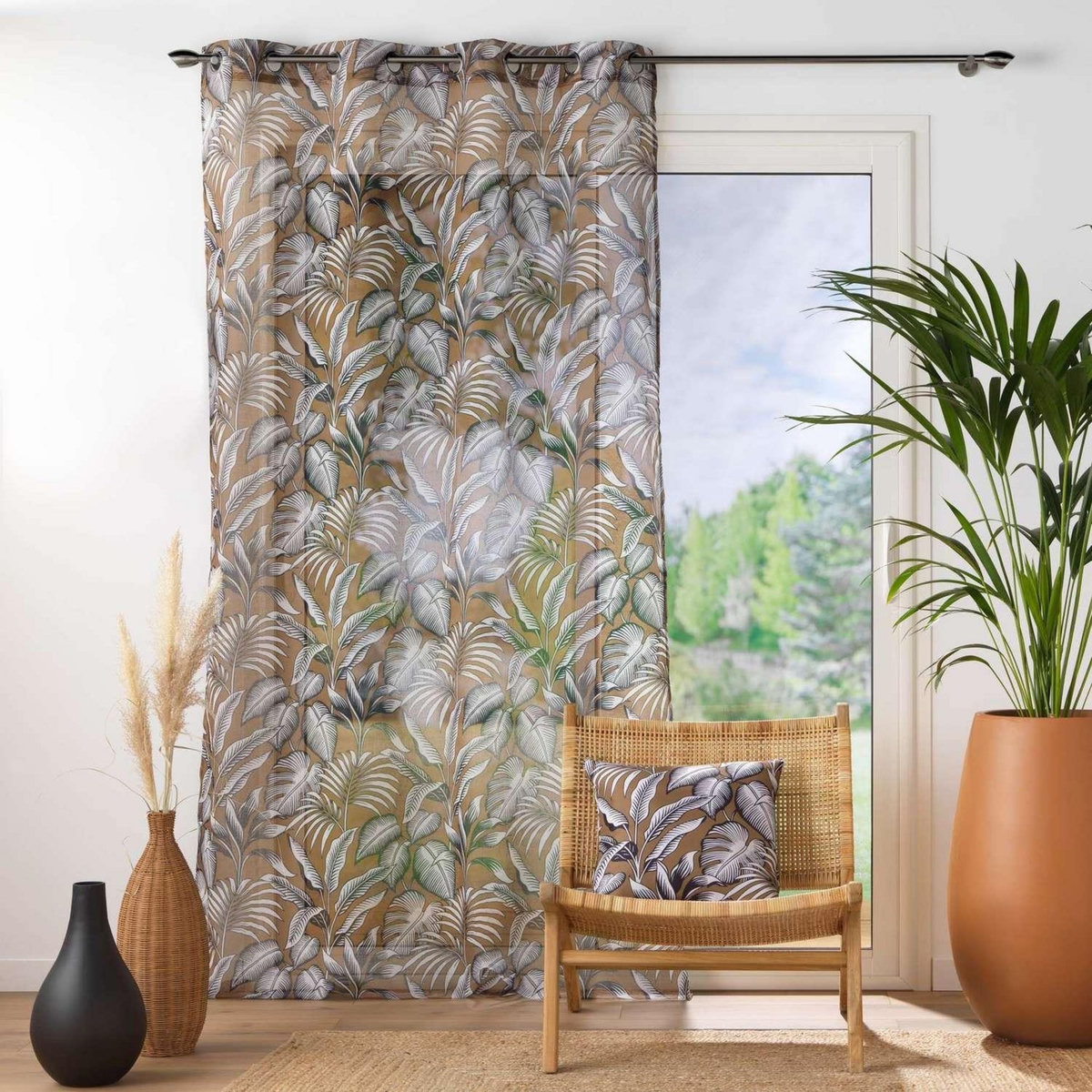 Douceur d'Intérieur Voilage à œillets PUNTA - Voile sablé imprimé