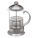 SECRET DE GOURMET Cafetière à Piston  Rayures  80cl Argent